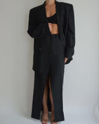 Skirt Suit - Black White Lines (S/M)