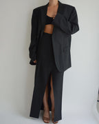 Skirt Suit - Black White Lines (S/M)