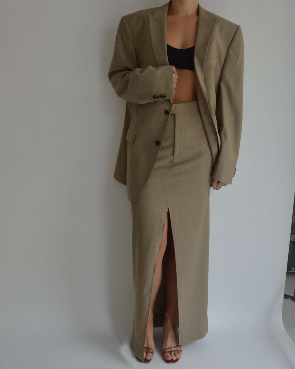 Traje de falda - Beige de negocios (S/M)