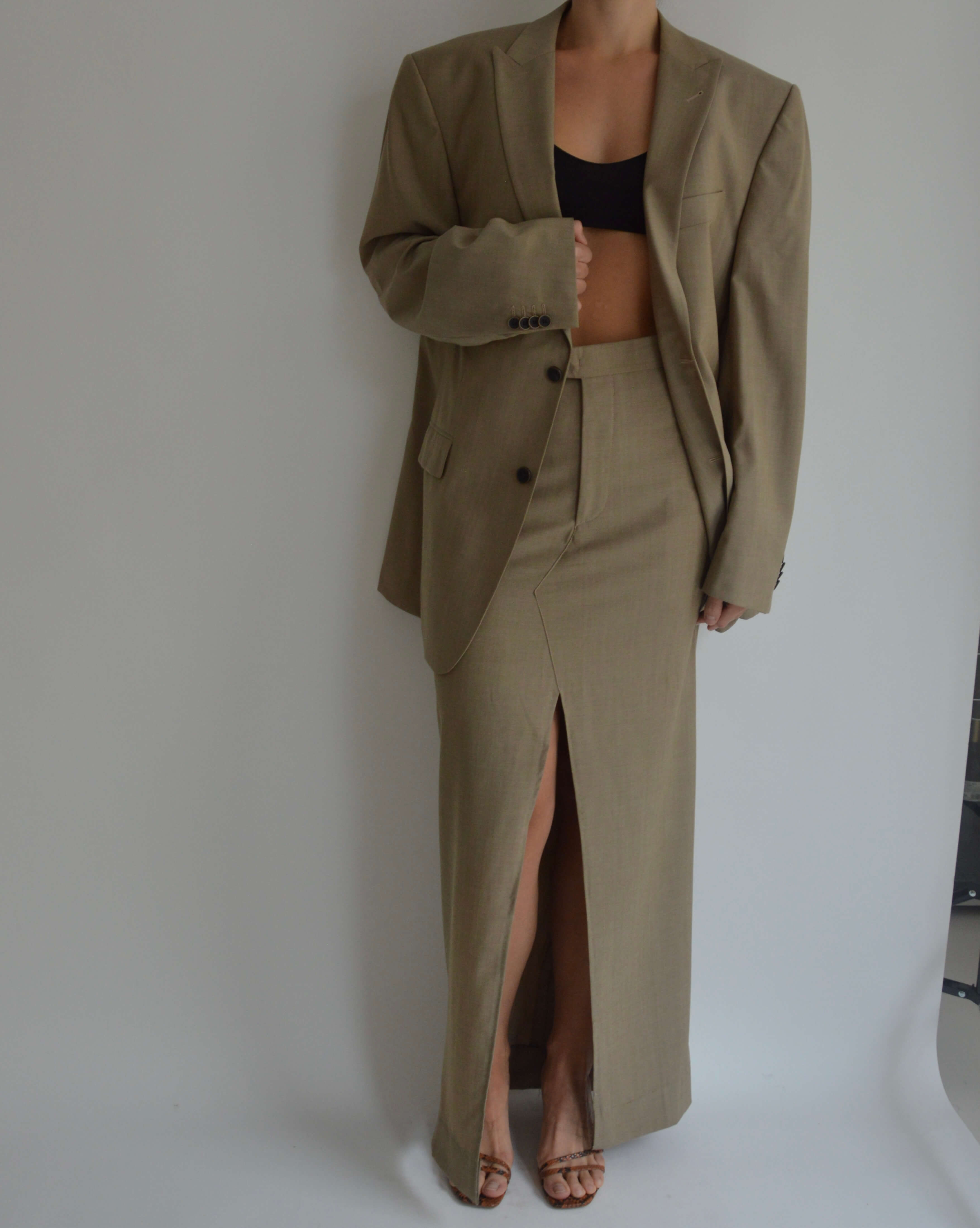 Traje de falda - Beige de negocios (S/M)