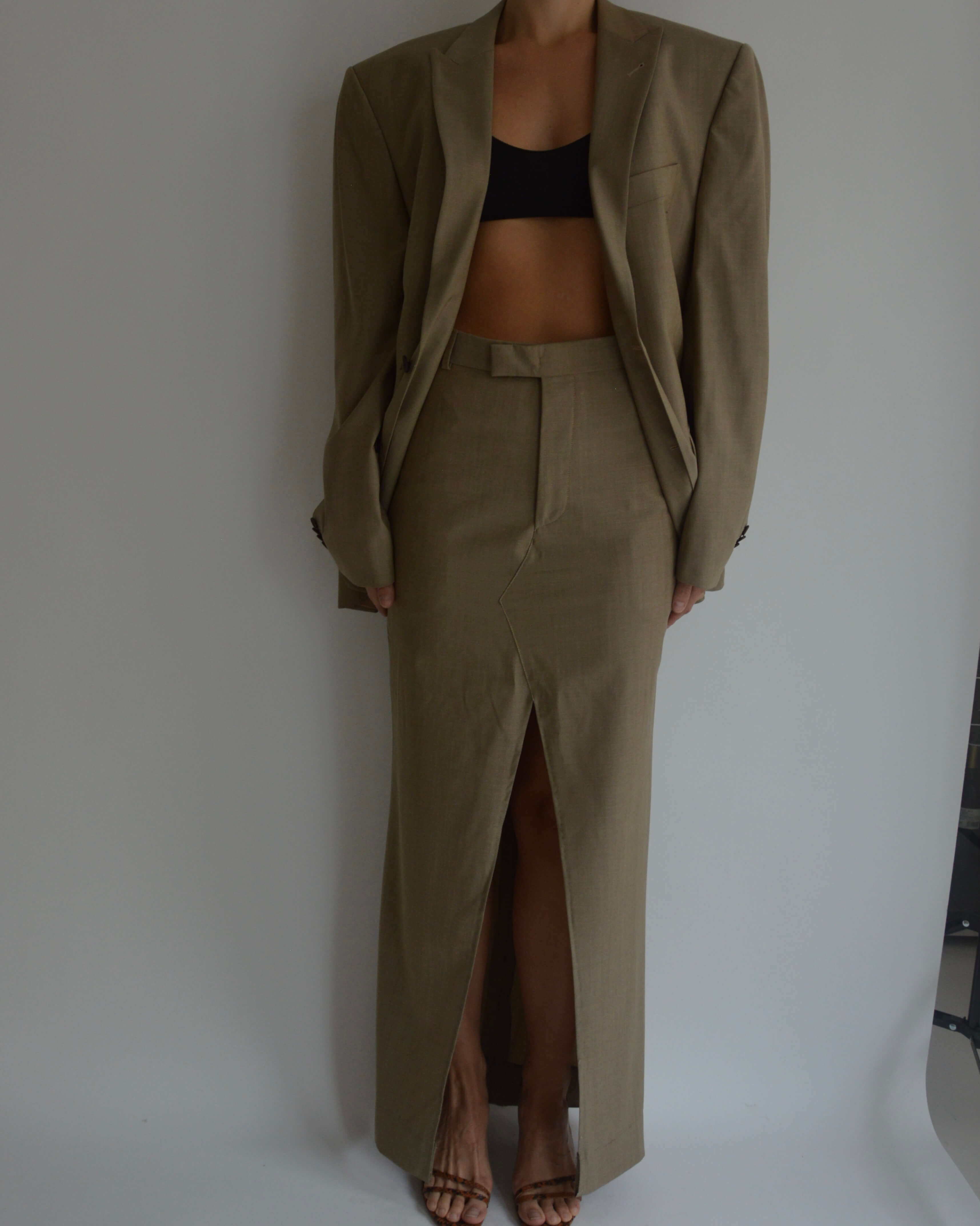 Traje de falda - Beige de negocios (S/M)