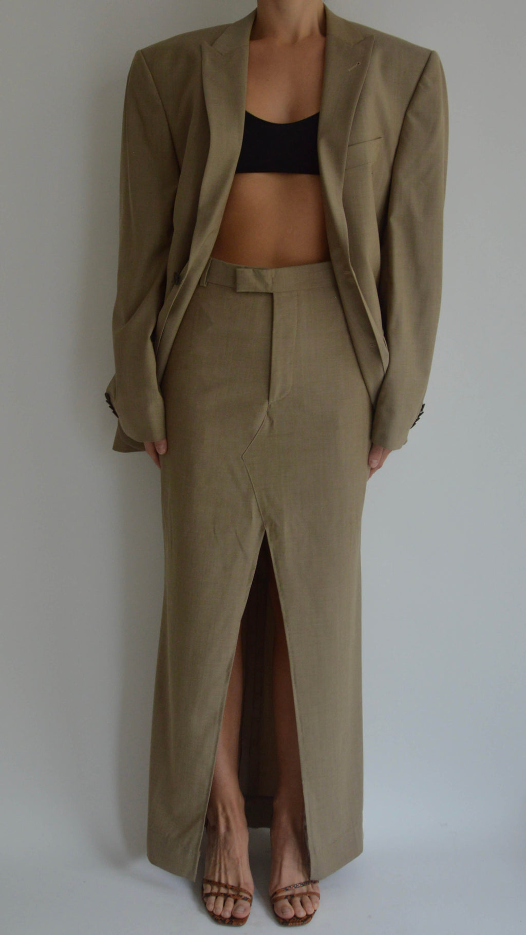 Traje de falda - Beige de negocios (S/M)