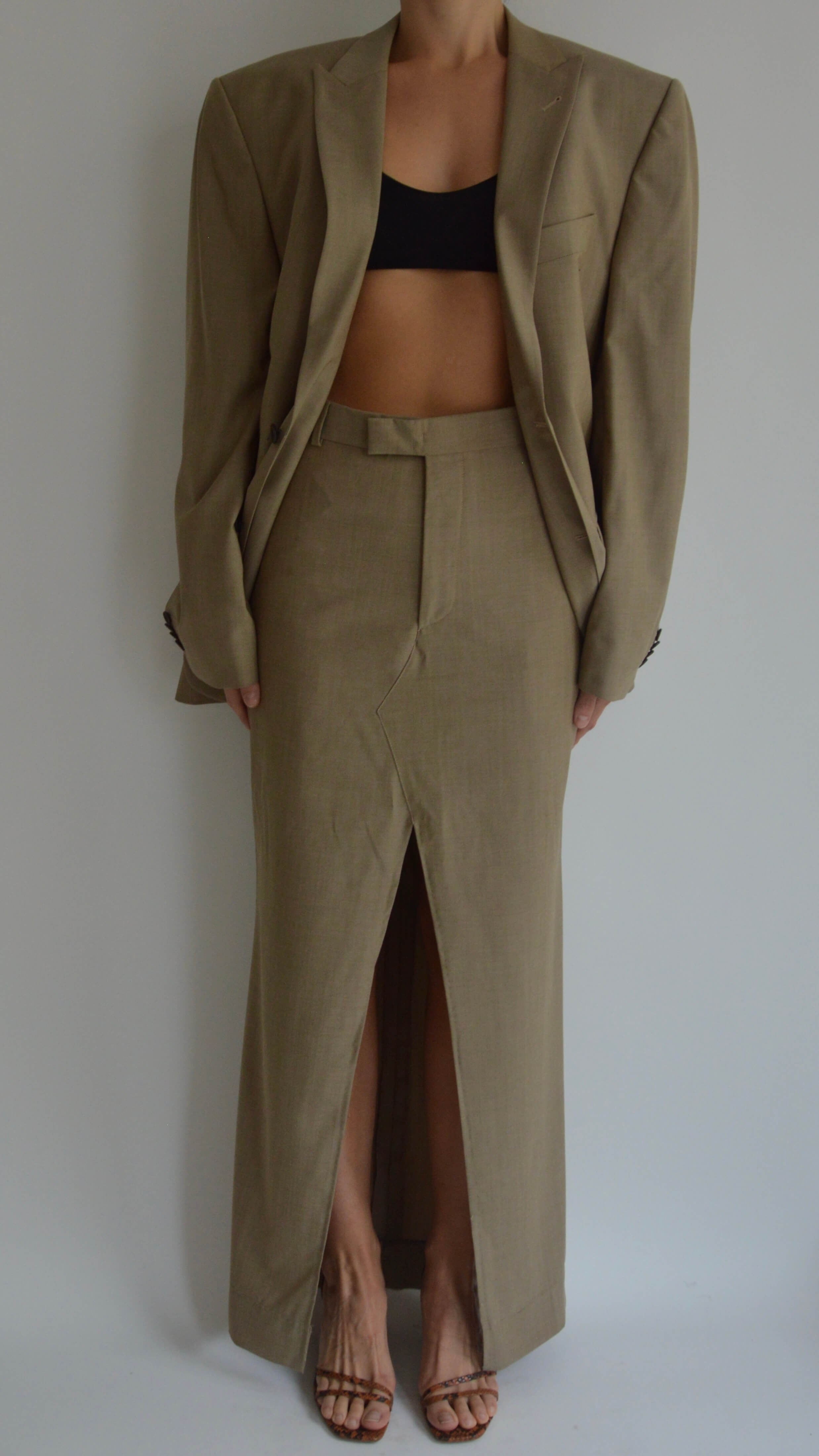 Traje de falda - Beige de negocios (S/M)