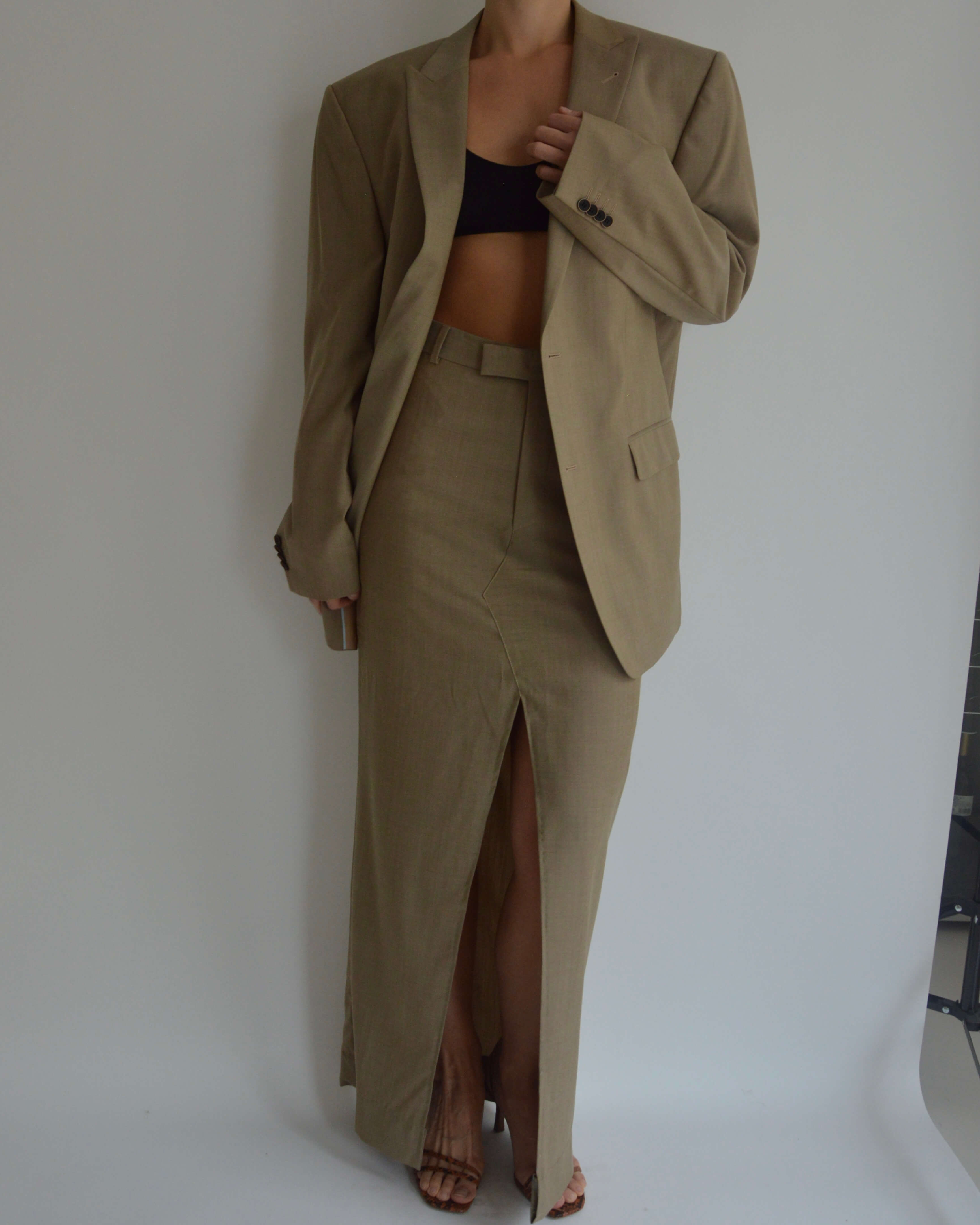 Traje de falda - Beige de negocios (S/M)