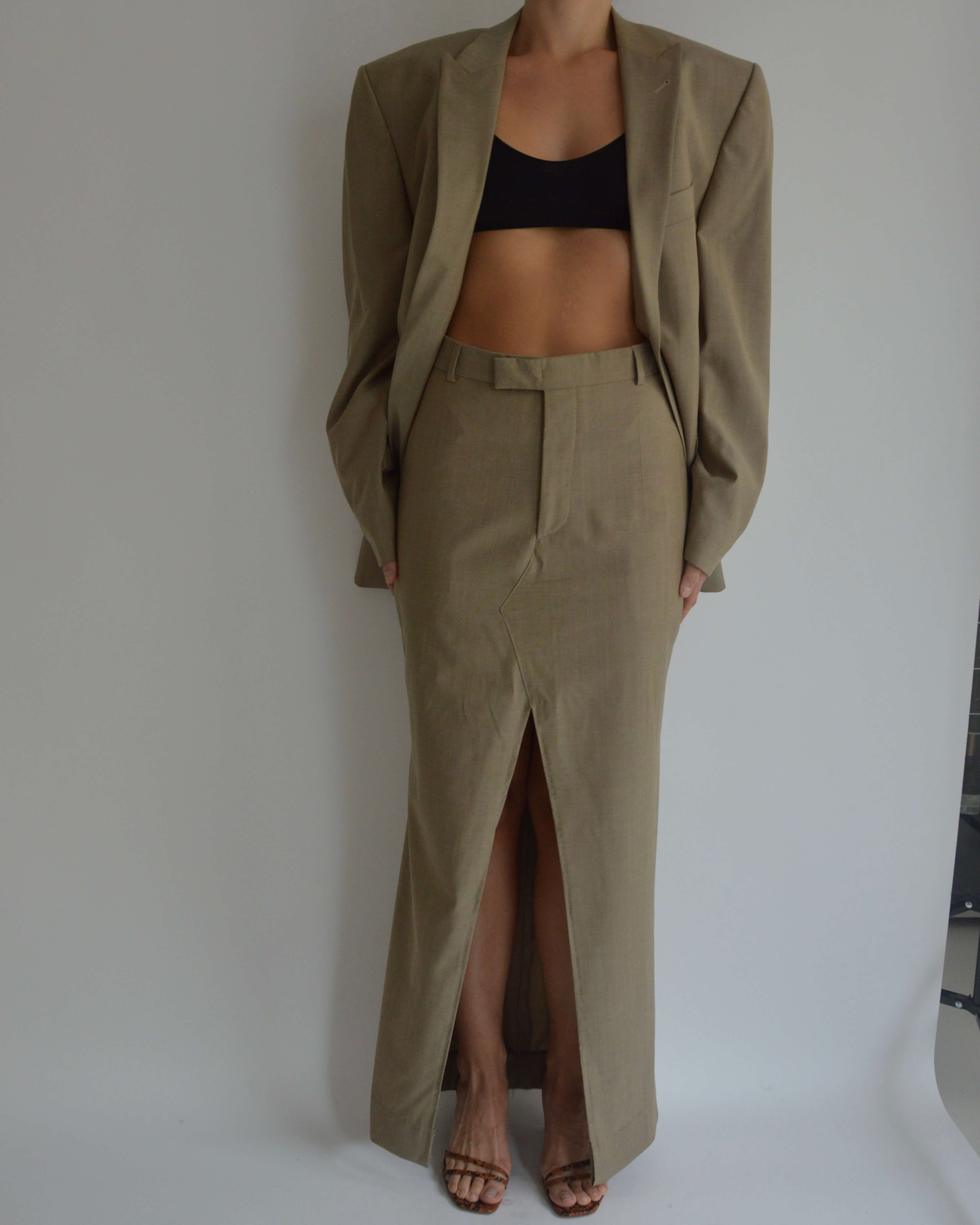 Traje de falda - Beige de negocios (S/M)