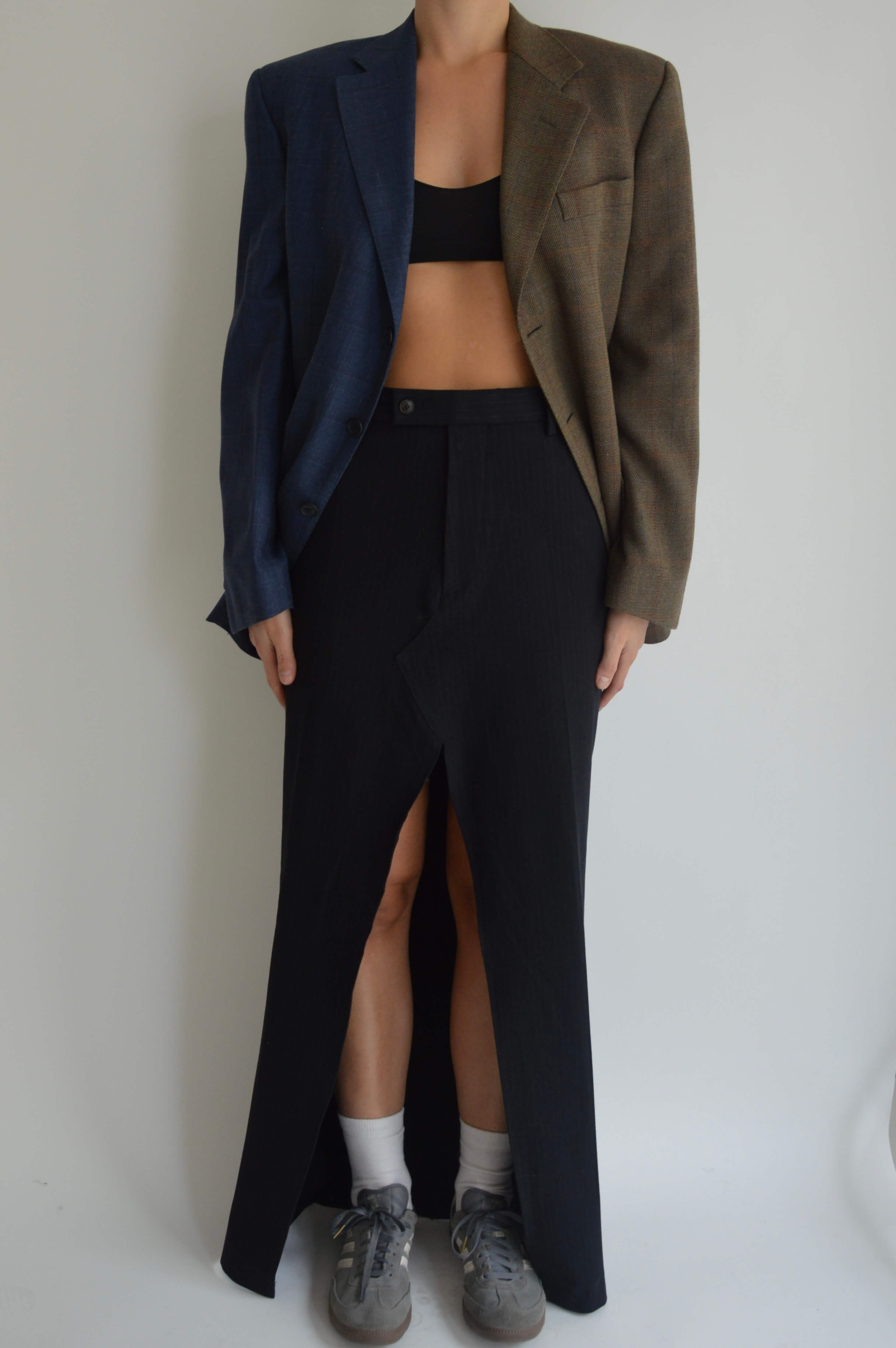 Long Skirt - Dark Blue Stripes (S/M)