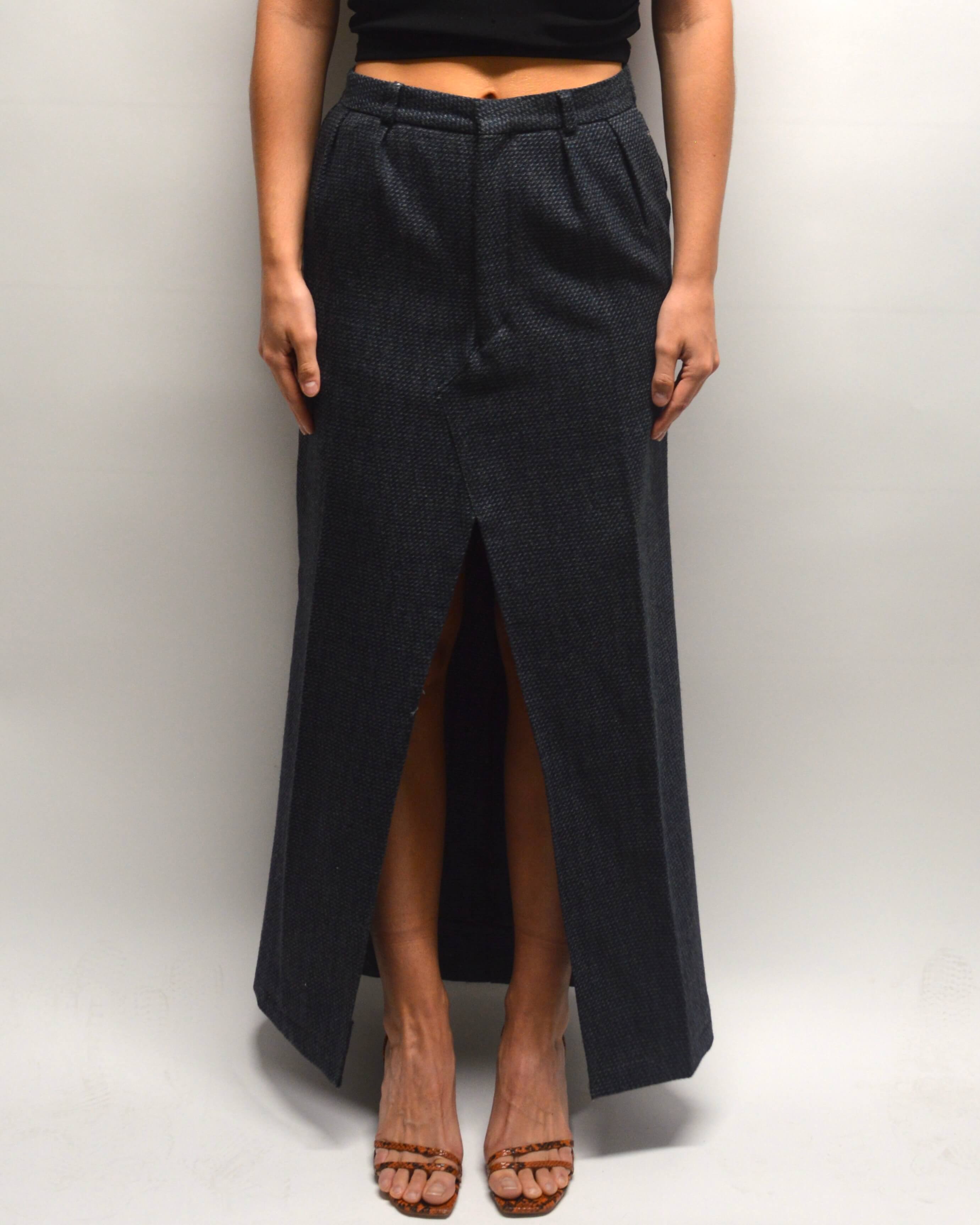 Falda larga - Tonos texturizados de azul (XS/S)