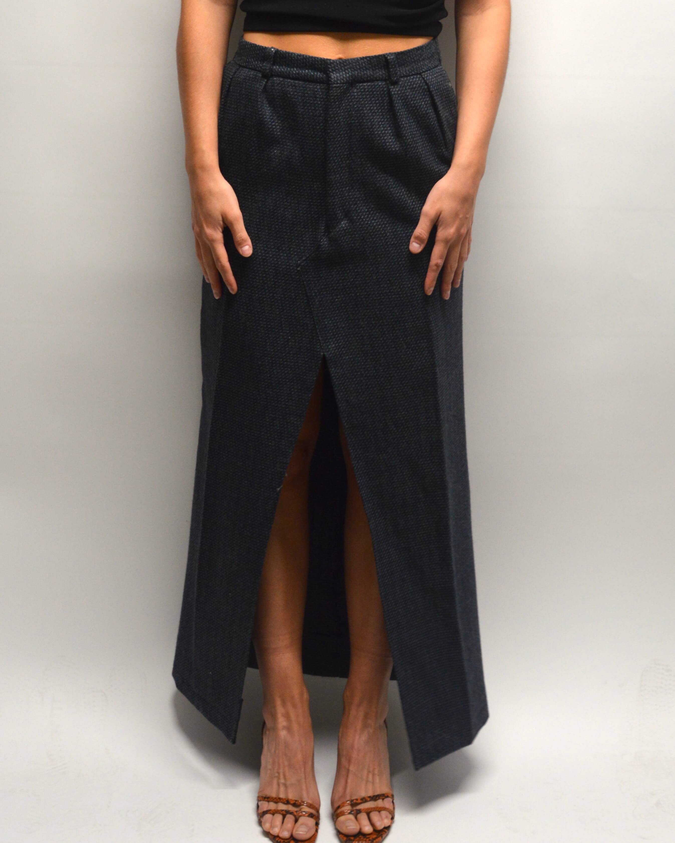 Falda larga - Tonos texturizados de azul (XS/S)