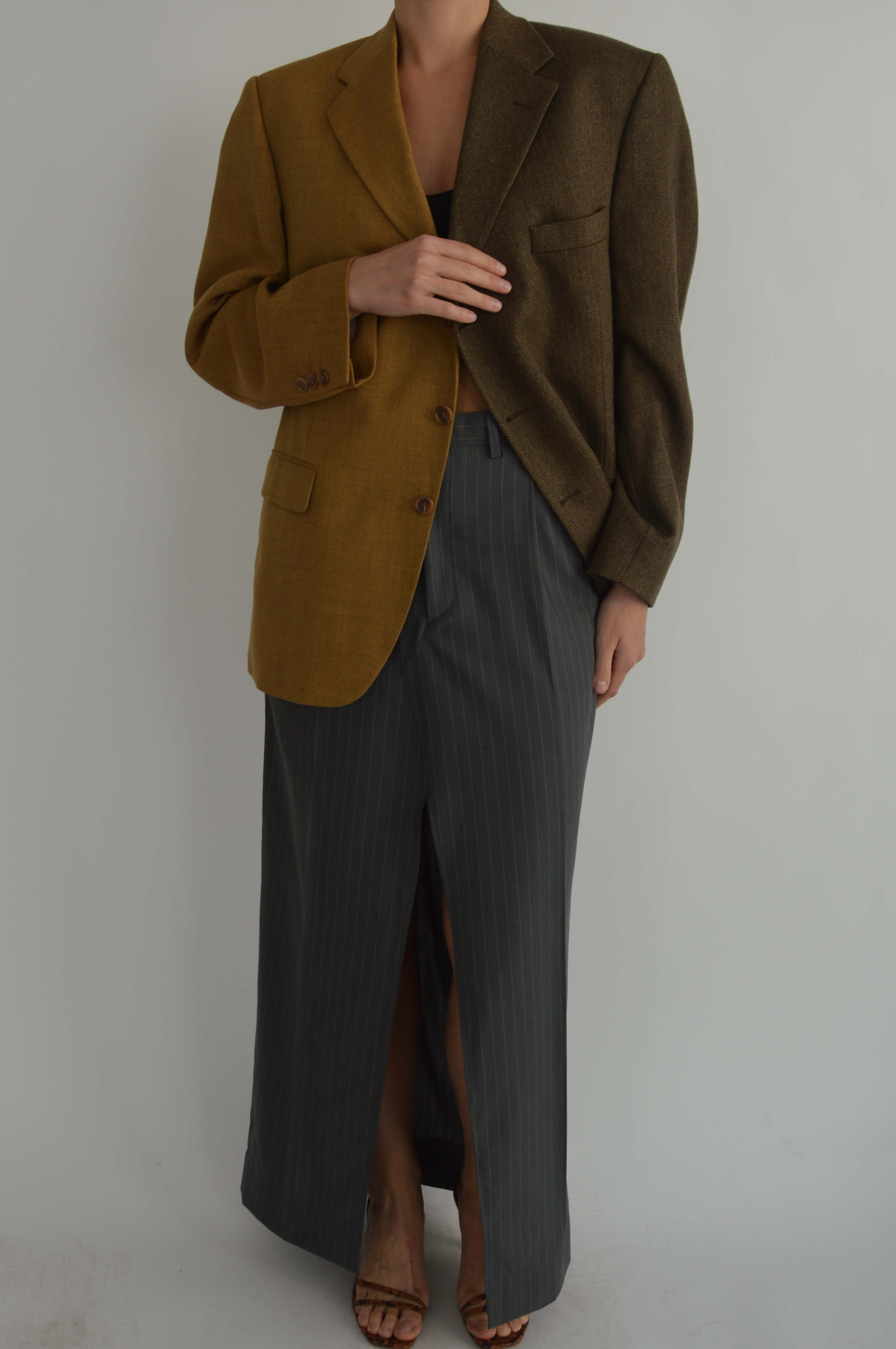 Falda larga - Línea azul beige (S/M)