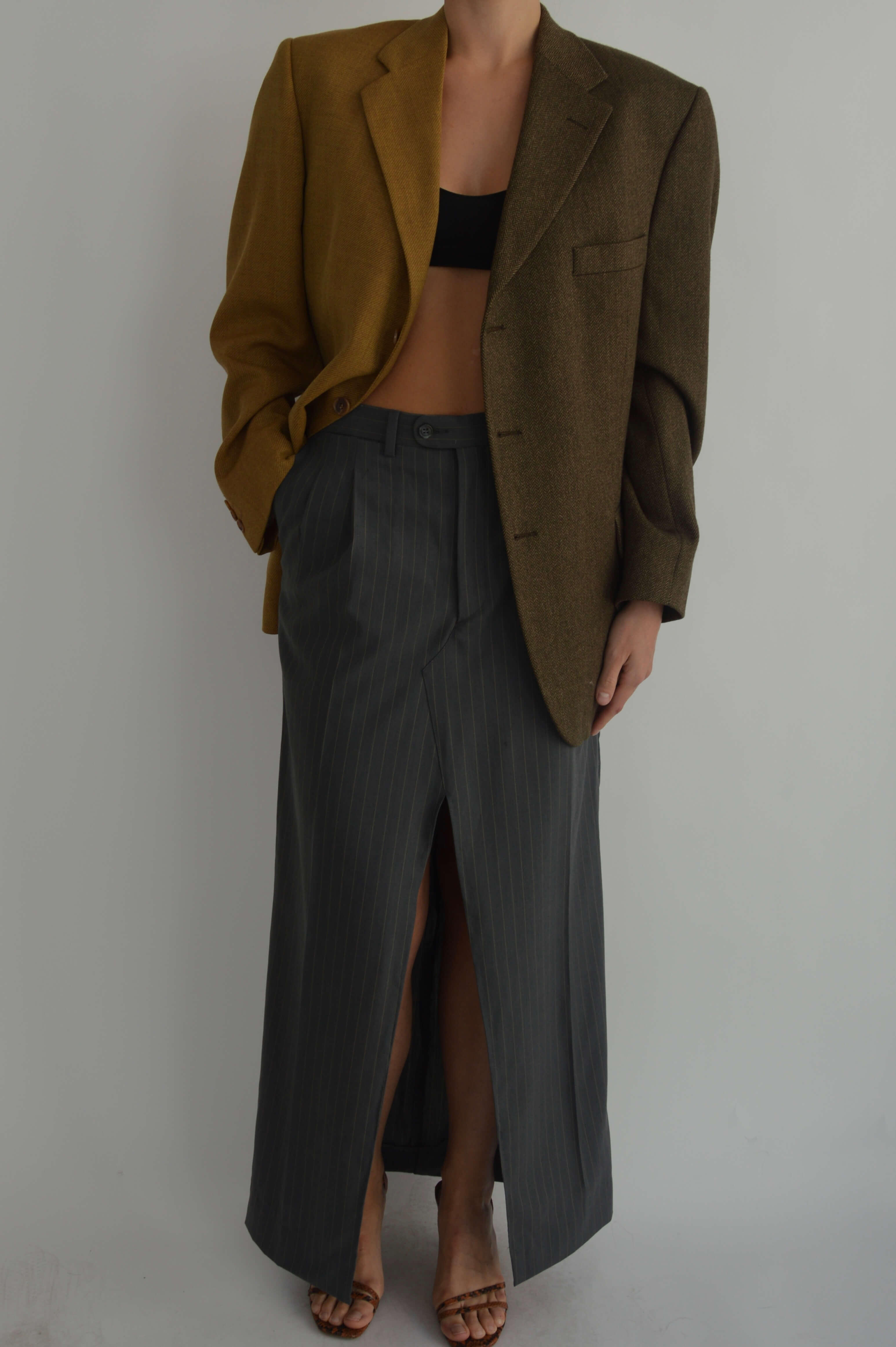 Falda larga - Línea azul beige (S/M)