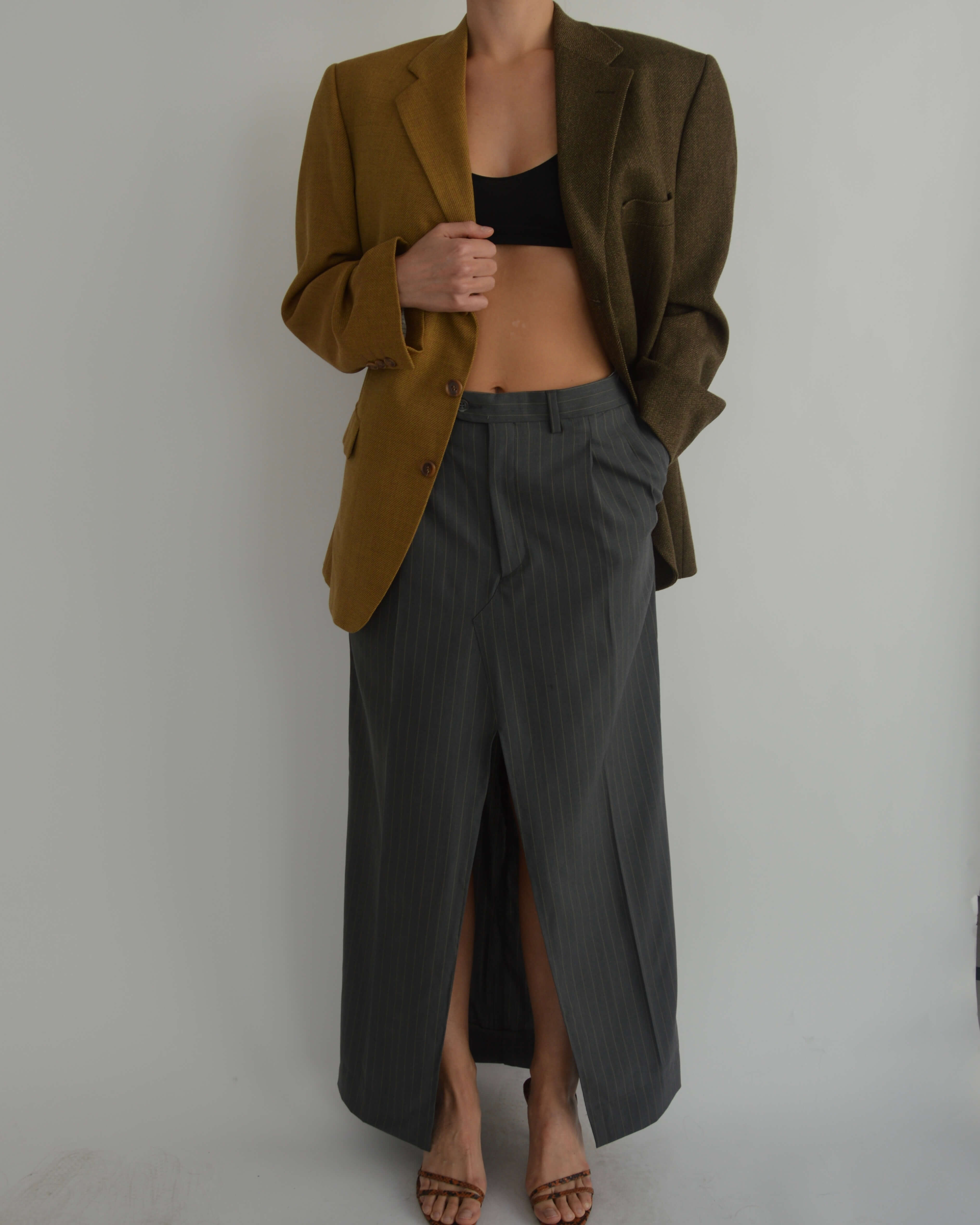 Falda larga - Línea azul beige (S/M)