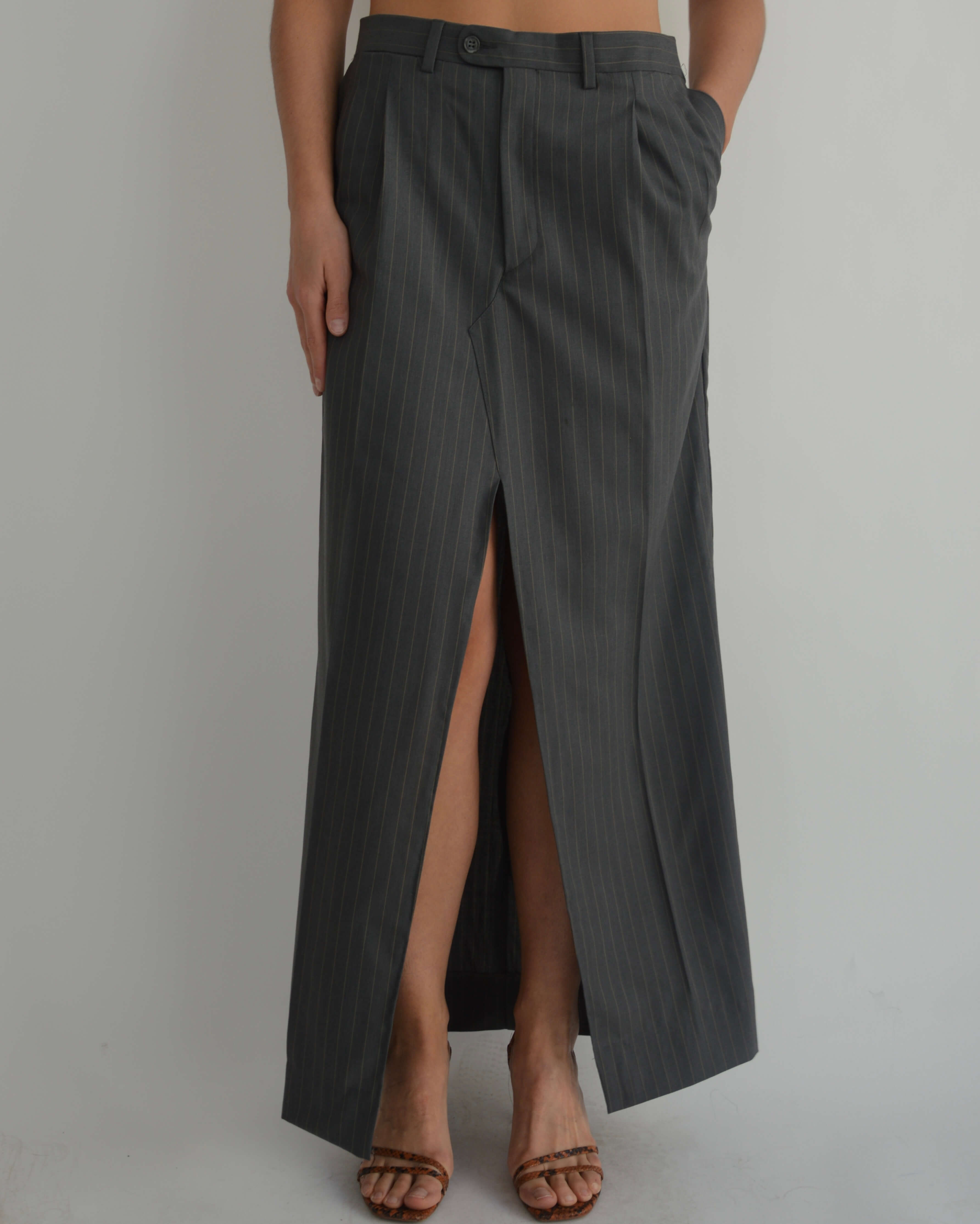 Falda larga - Línea azul beige (S/M)