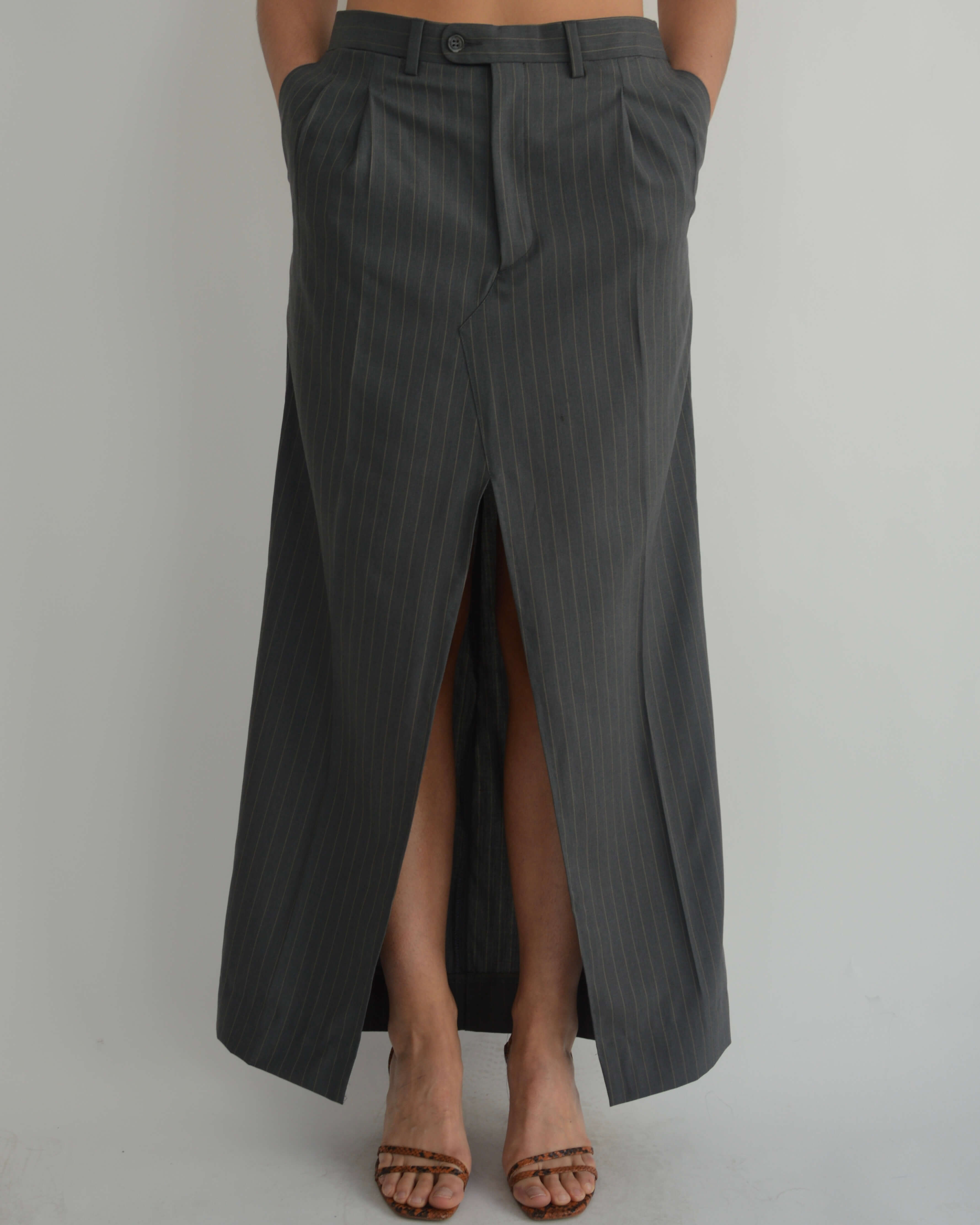 Falda larga - Línea azul beige (S/M)