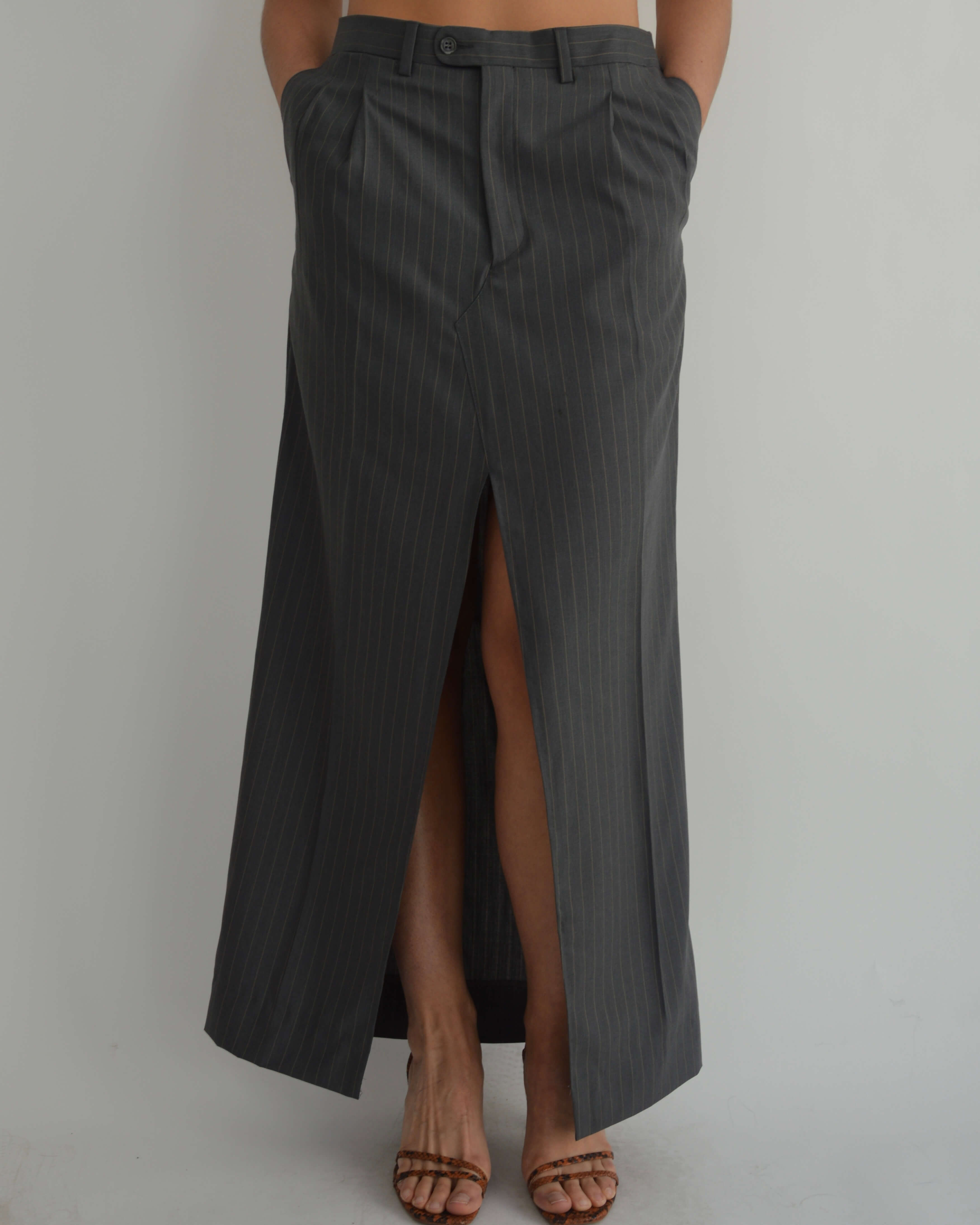 Falda larga - Línea azul beige (S/M)