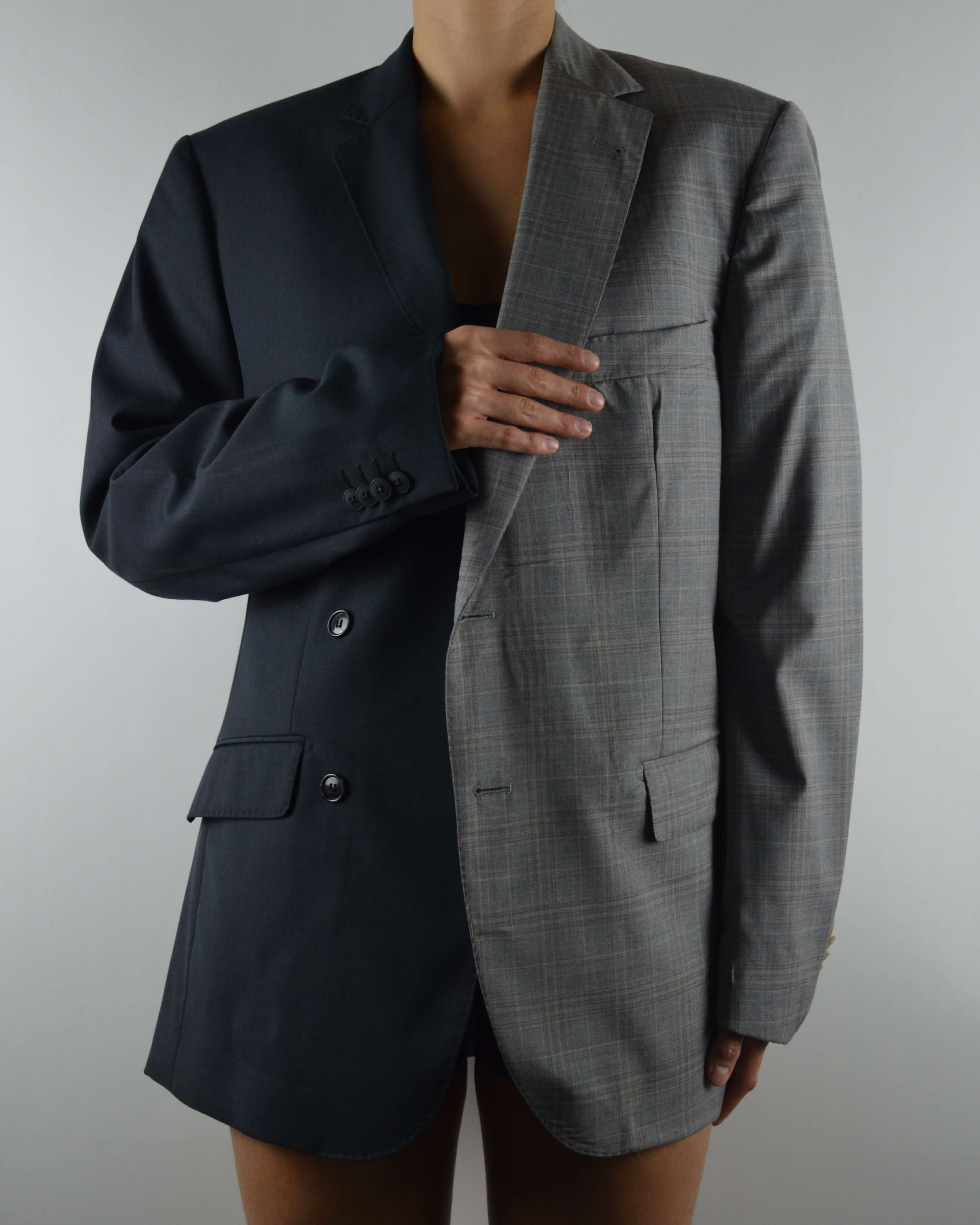 DUO Blazer - Navy and Grey (S/L)