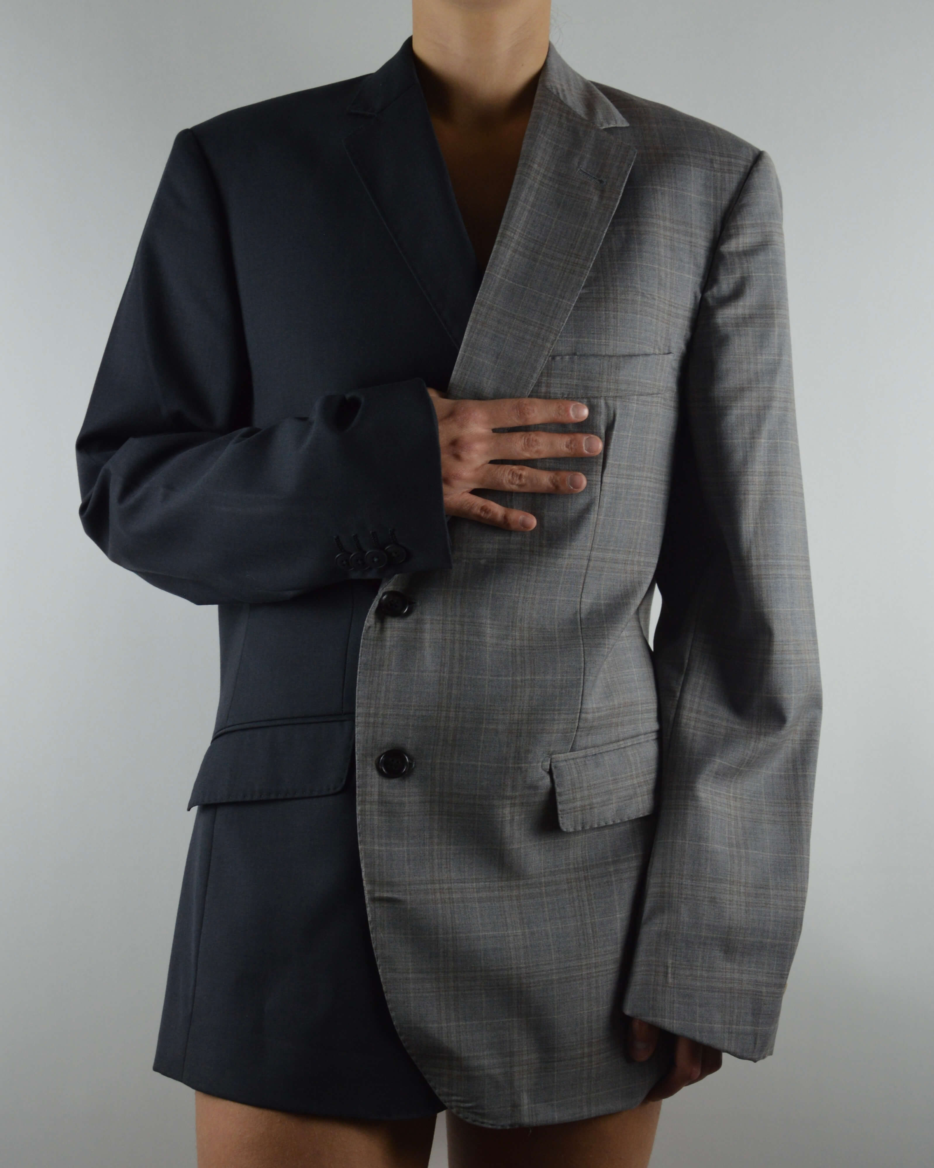 DUO Blazer - Navy and Grey (S/L)