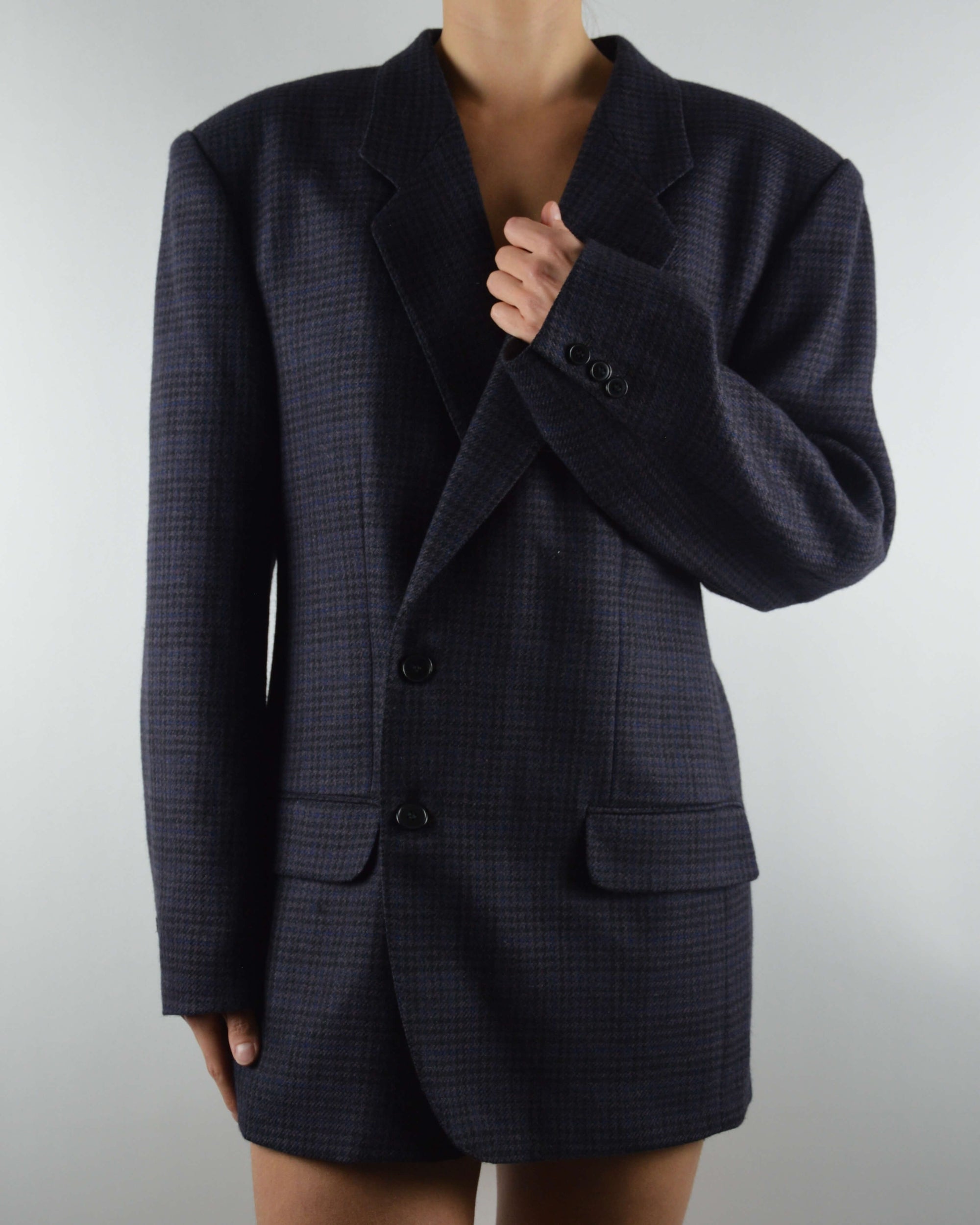 Mini Blazer Dress - Purple Textured (M/L)