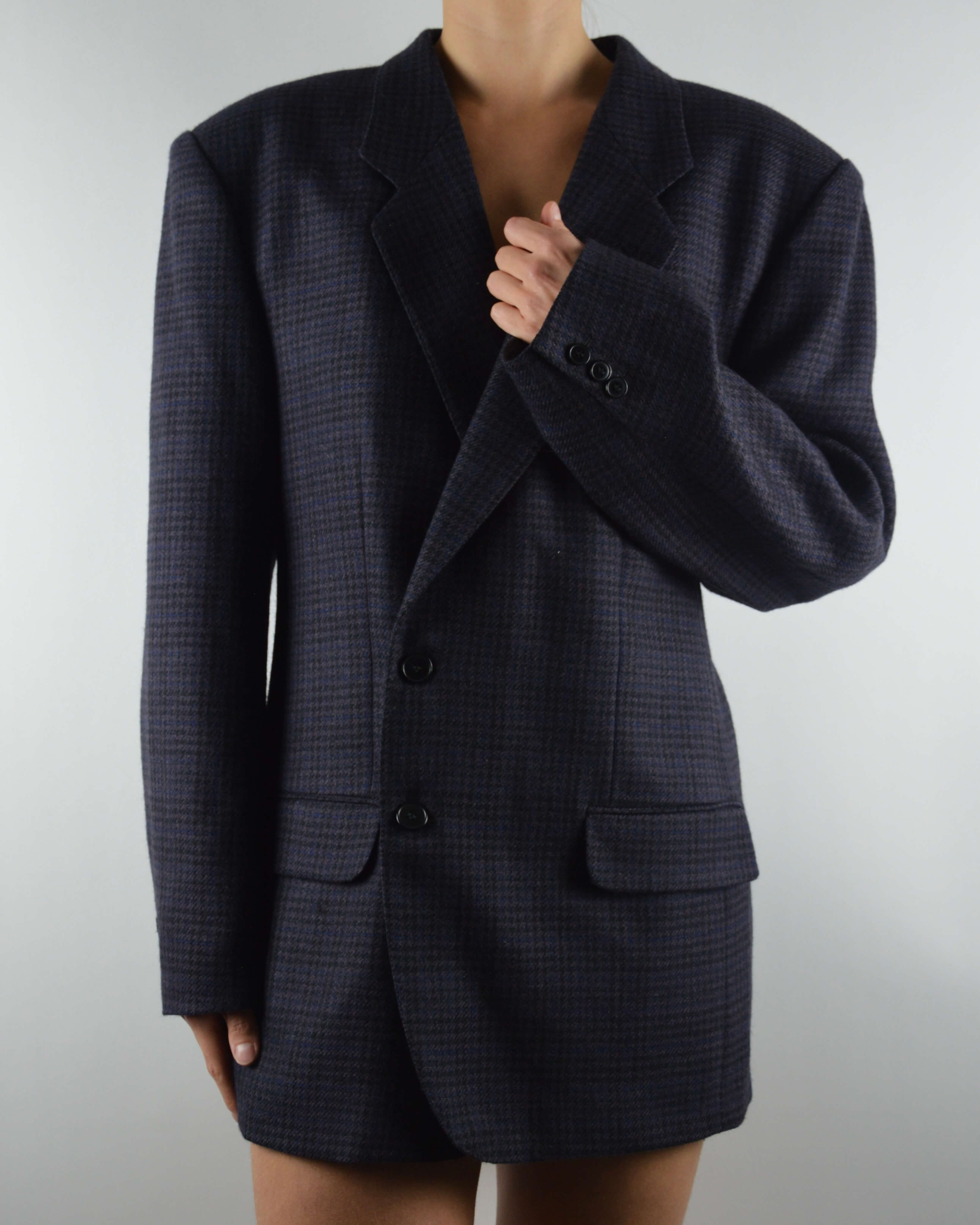 Robe blazer courte - Violette texturée (M/L)