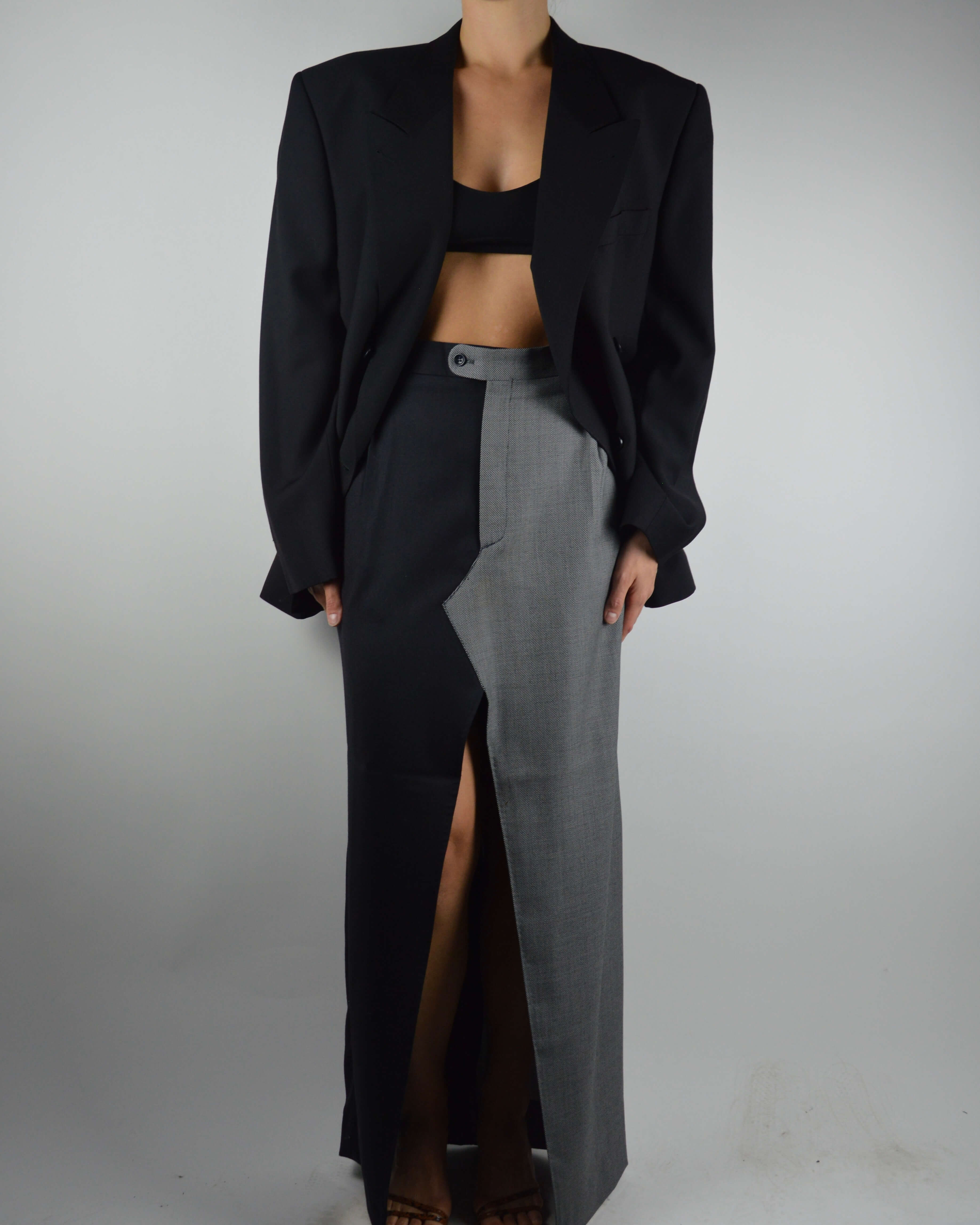 Jupe longue DUO - Gris sur le haut (L)