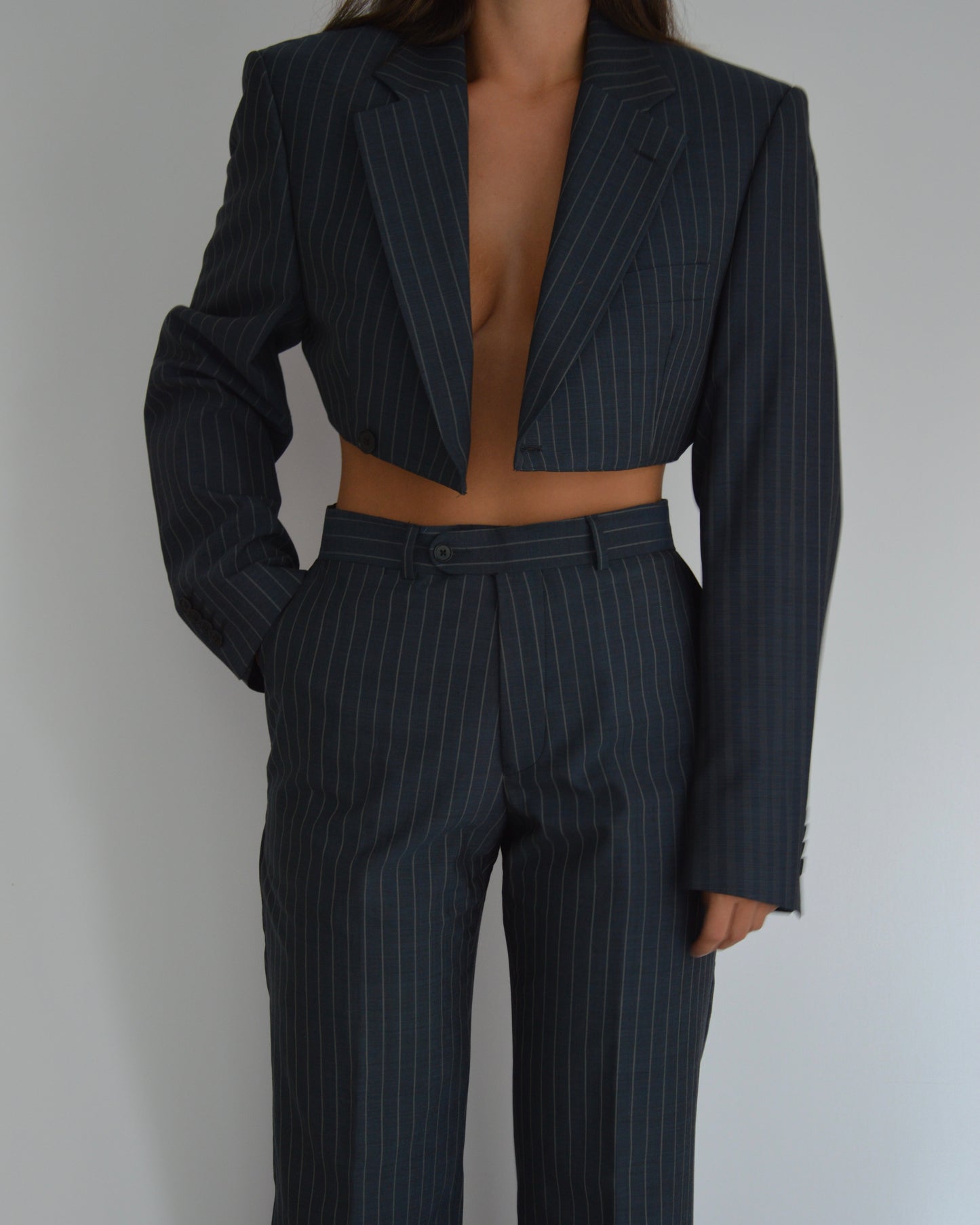 Blaset with trousers - navy lines