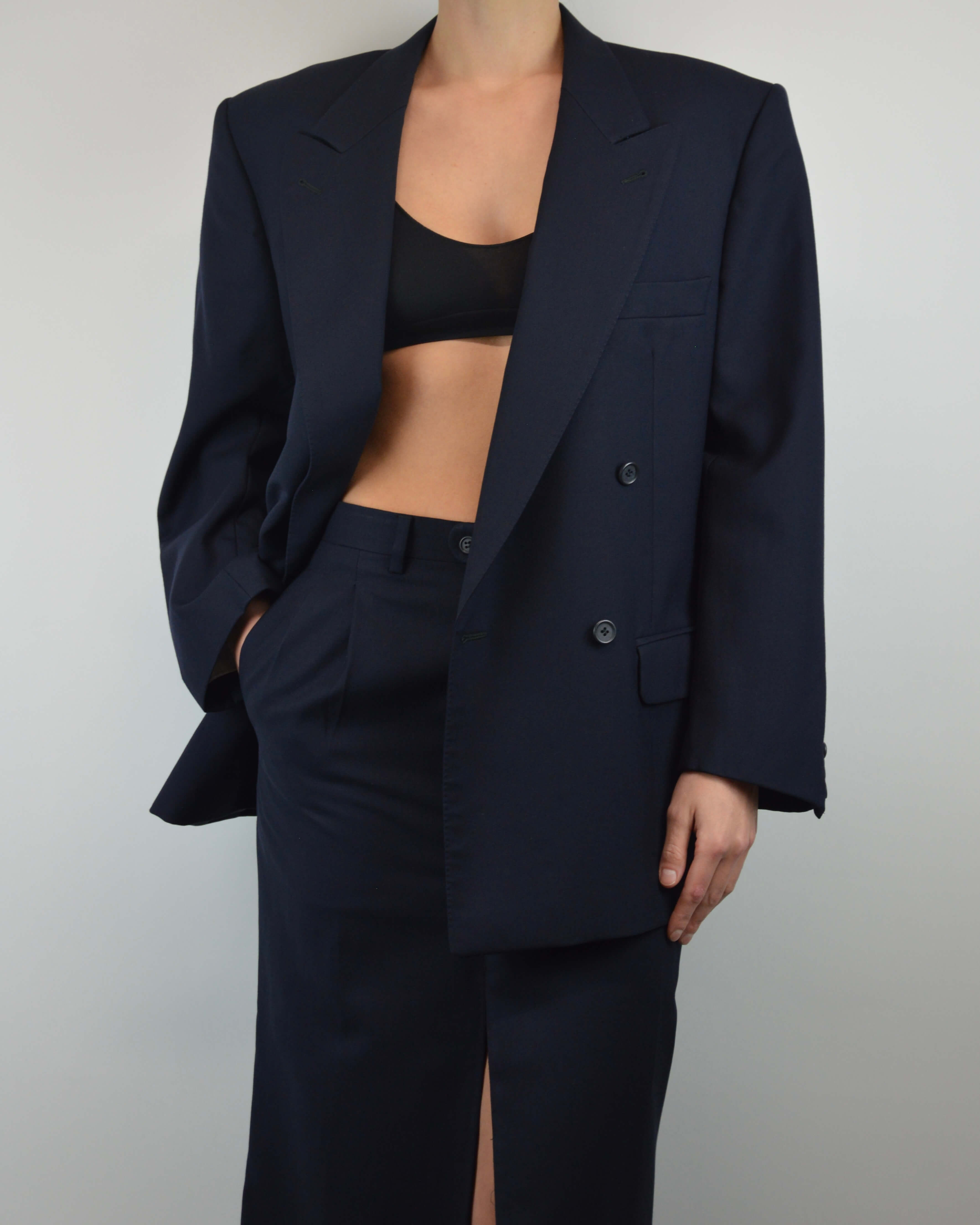 Skirt Suit - Double Breasted Navy (S/M)