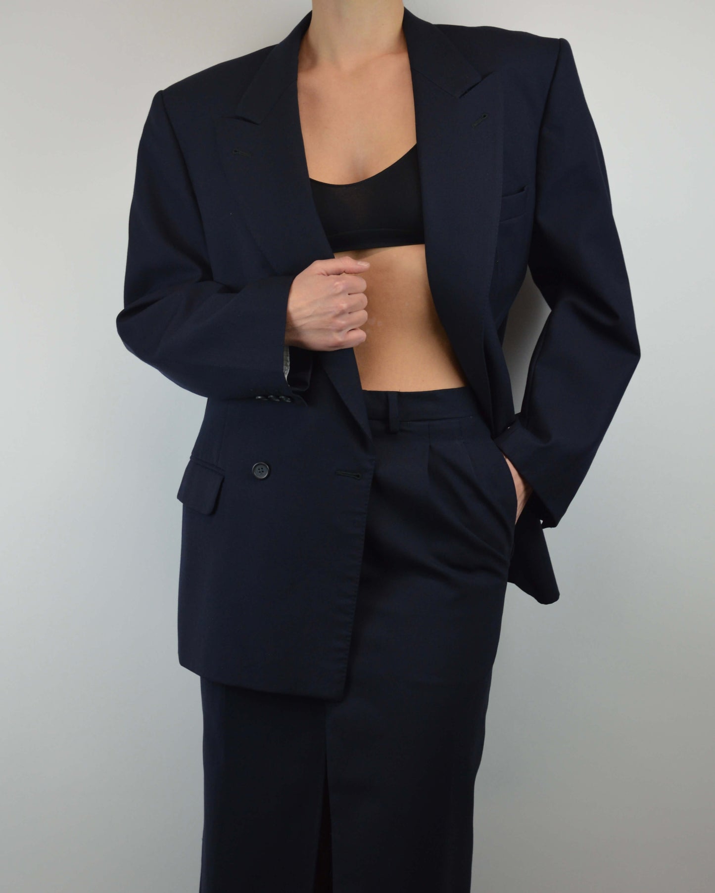 Skirt Suit - Double Breasted Navy (S/M)