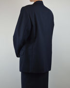 Traje de falda cruzado azul marino (talla S/M)