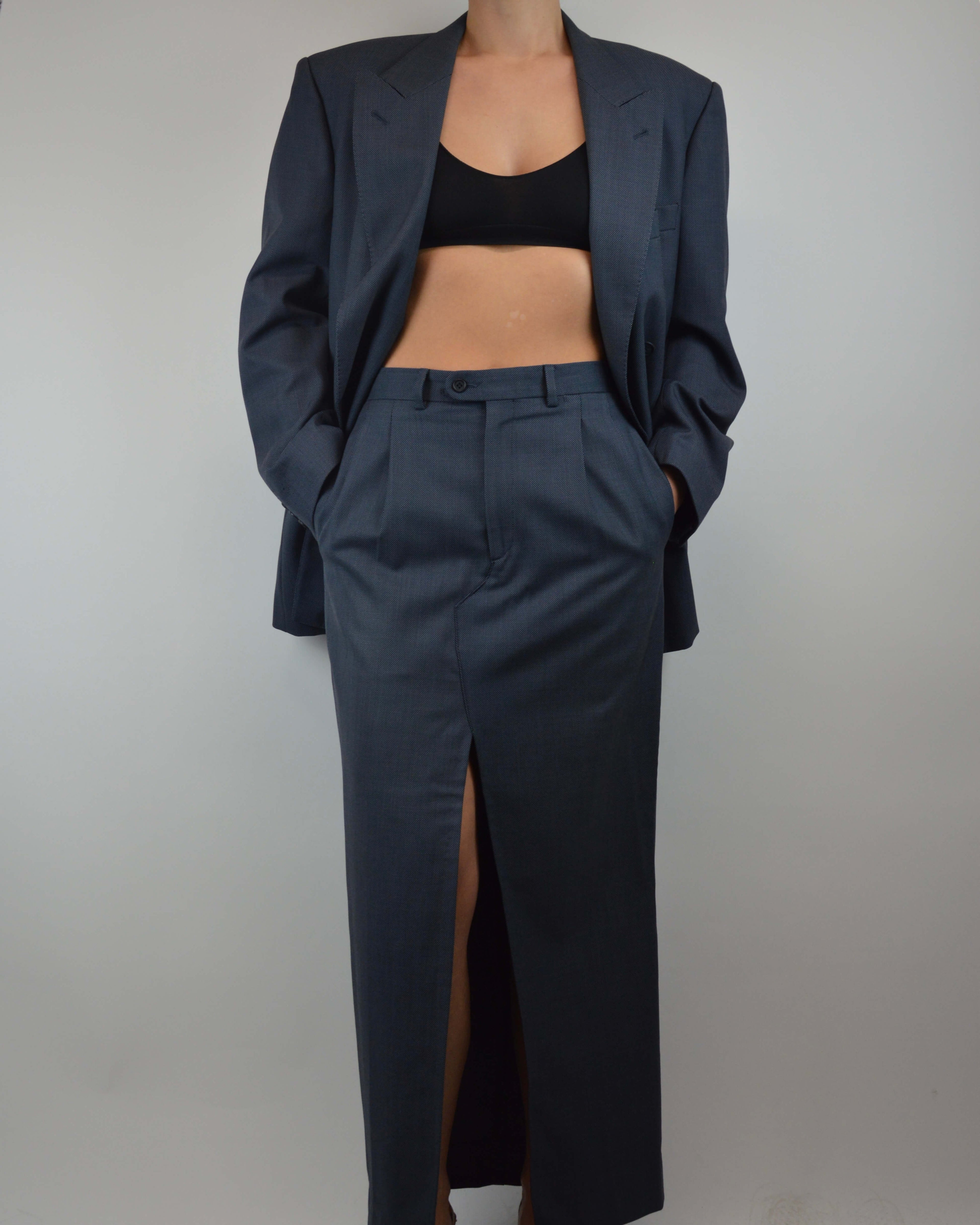 Skirt Suit - Double Breasted Blue (S/M)