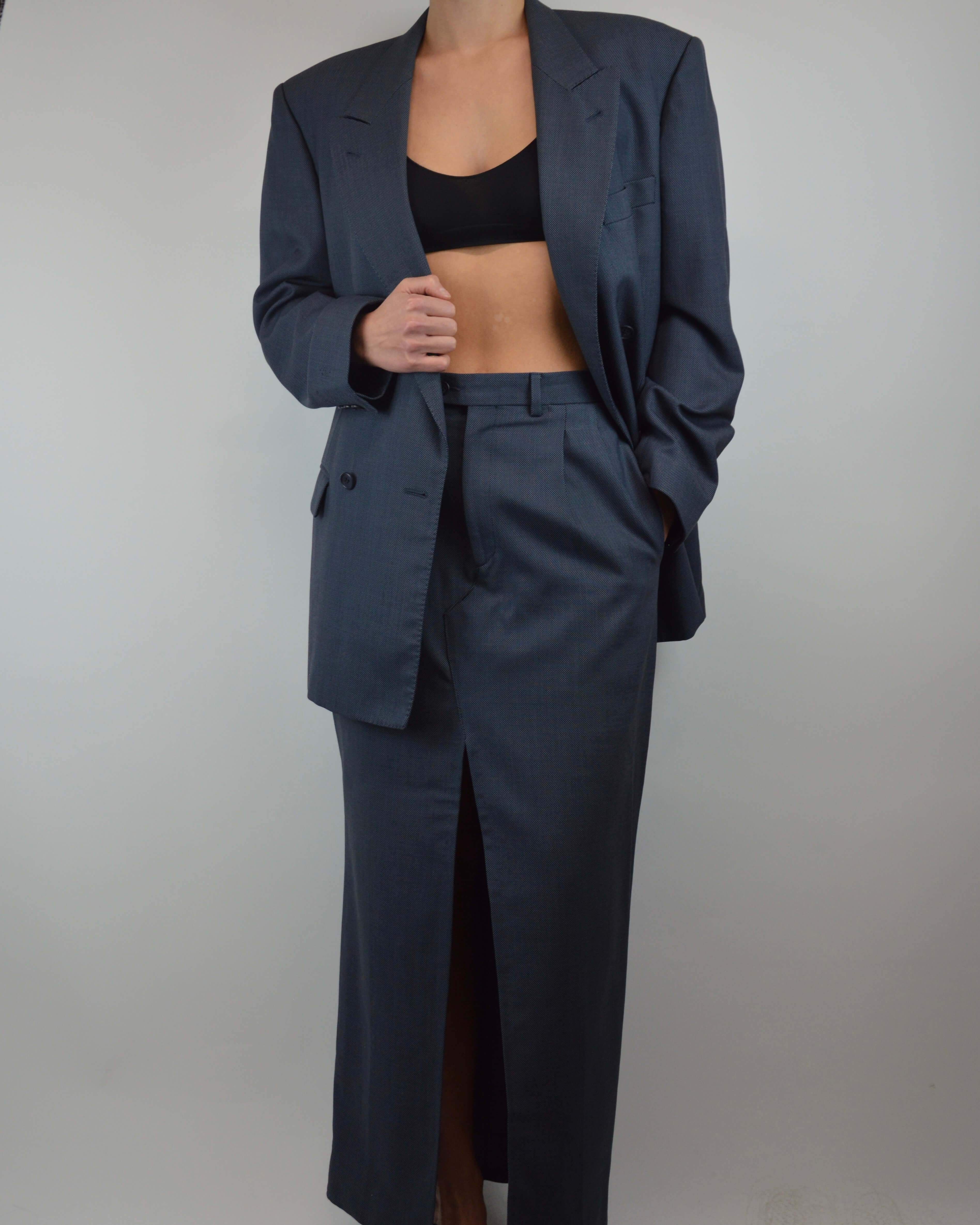 Skirt Suit - Double Breasted Blue (S/M)