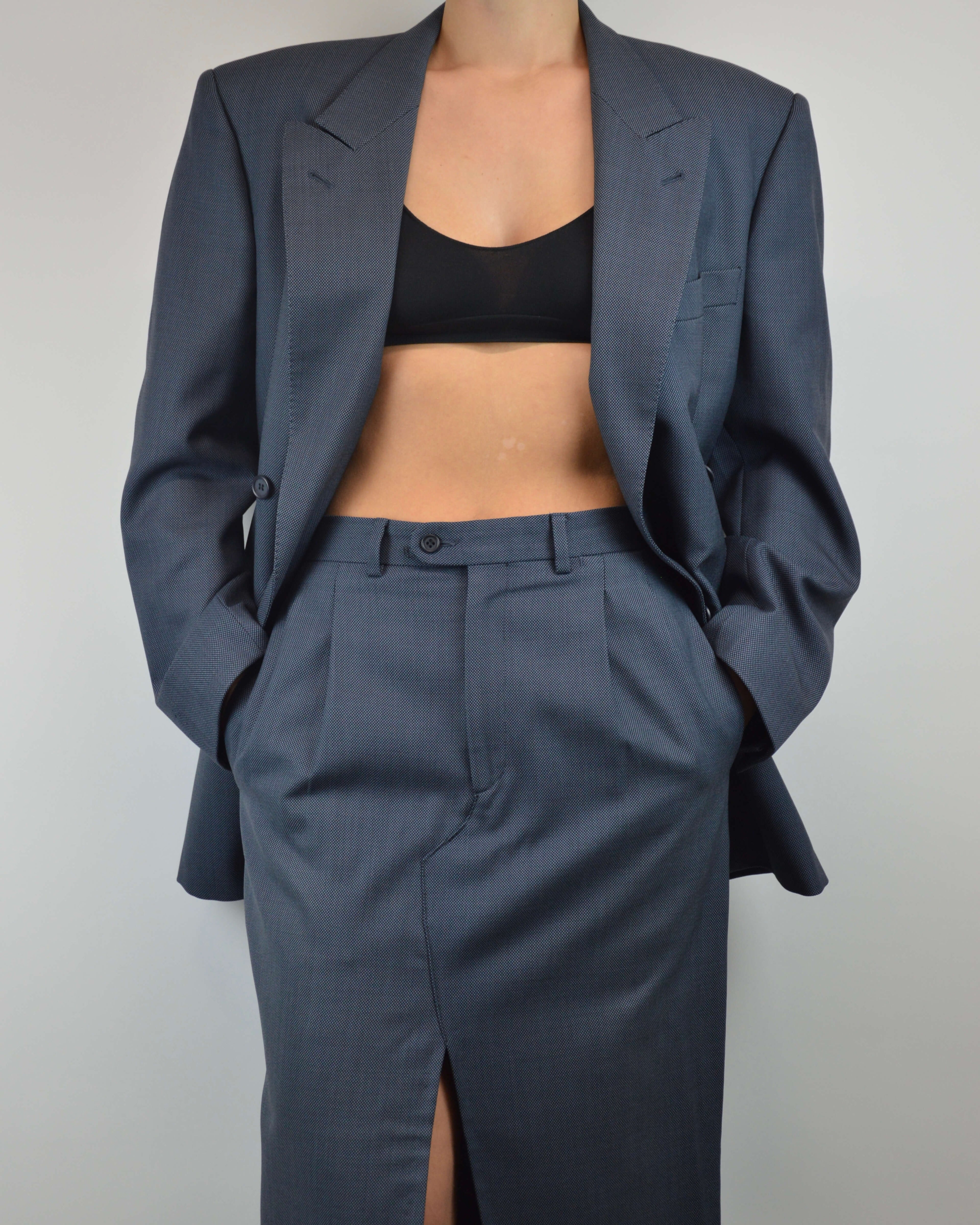 Skirt Suit - Double Breasted Blue (S/M)