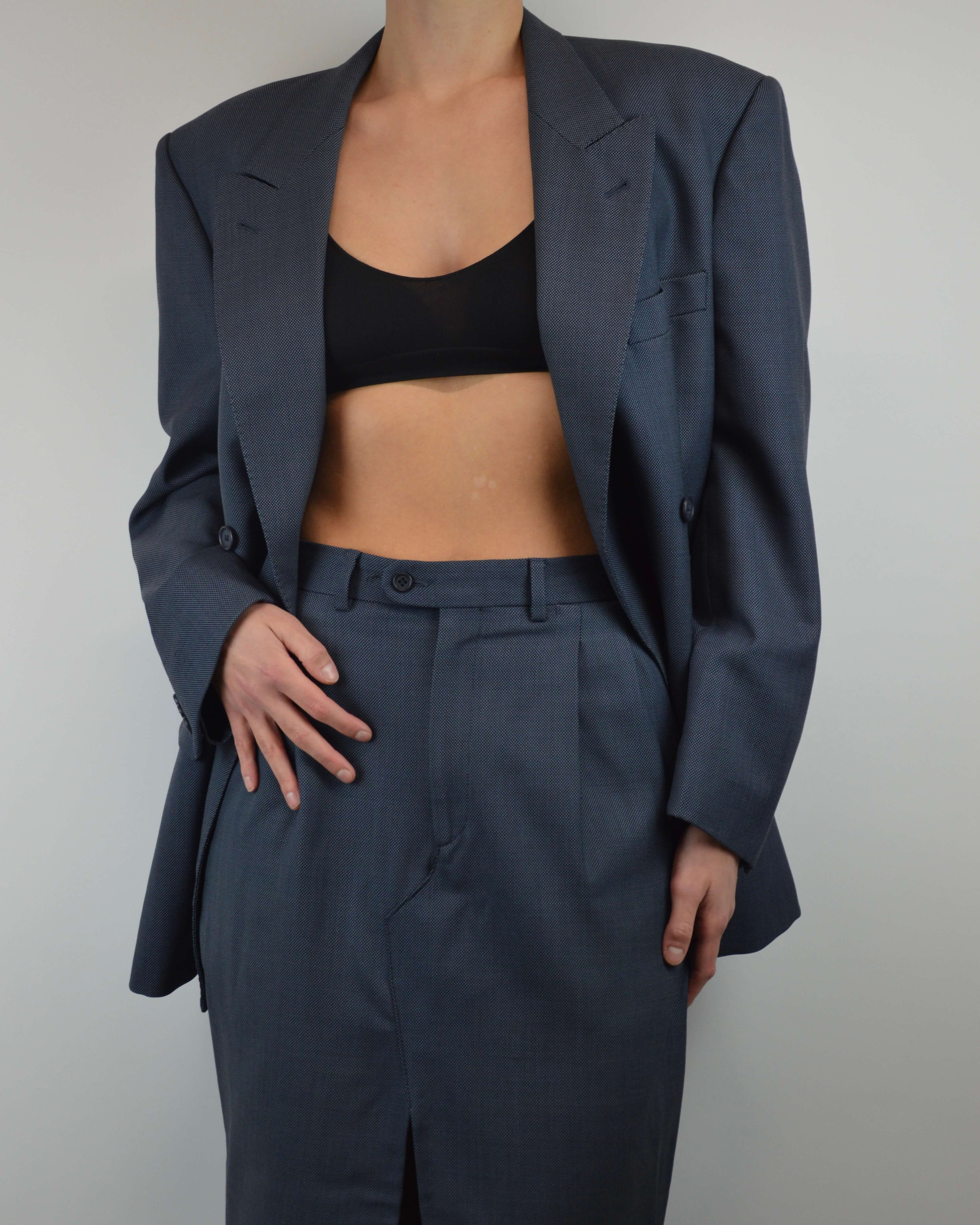 Skirt Suit - Double Breasted Blue (S/M)