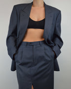 Traje de falda cruzado azul (talla S/M)