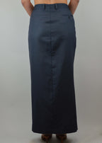 Traje de falda cruzado azul (talla S/M)