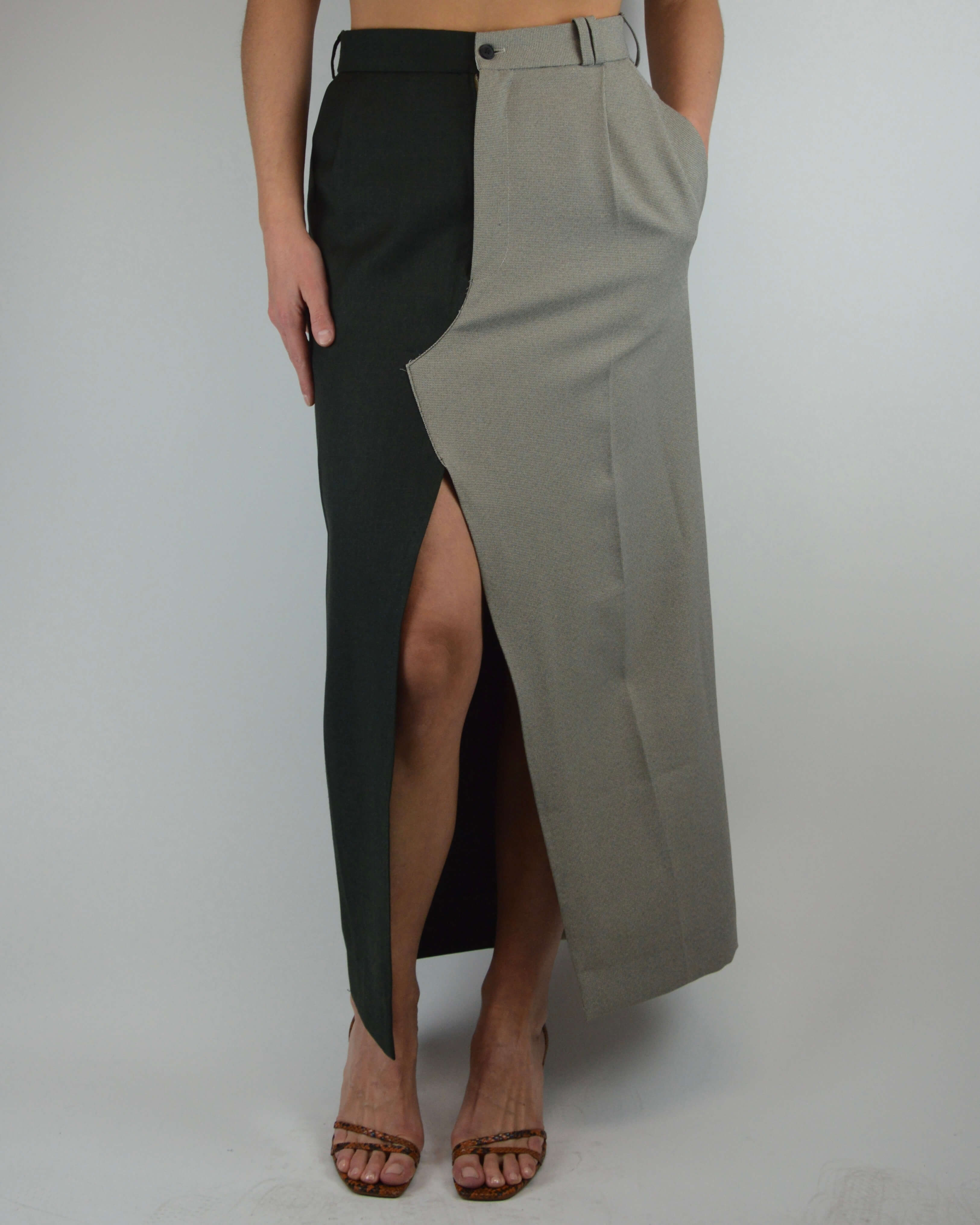 DUO Long Skirt - Greenish Two Tones (S)
