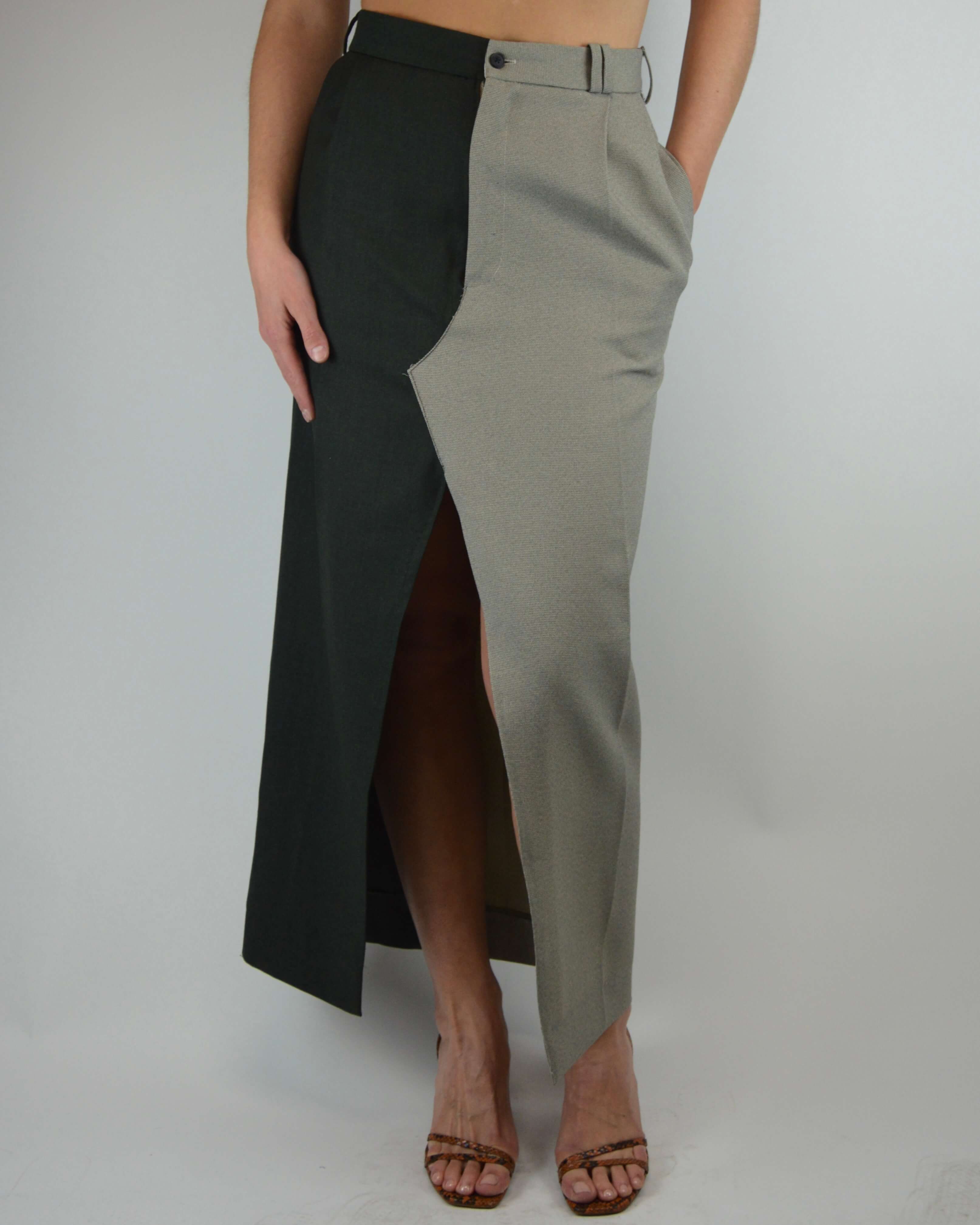 DUO Long Skirt - Greenish Two Tones (S)