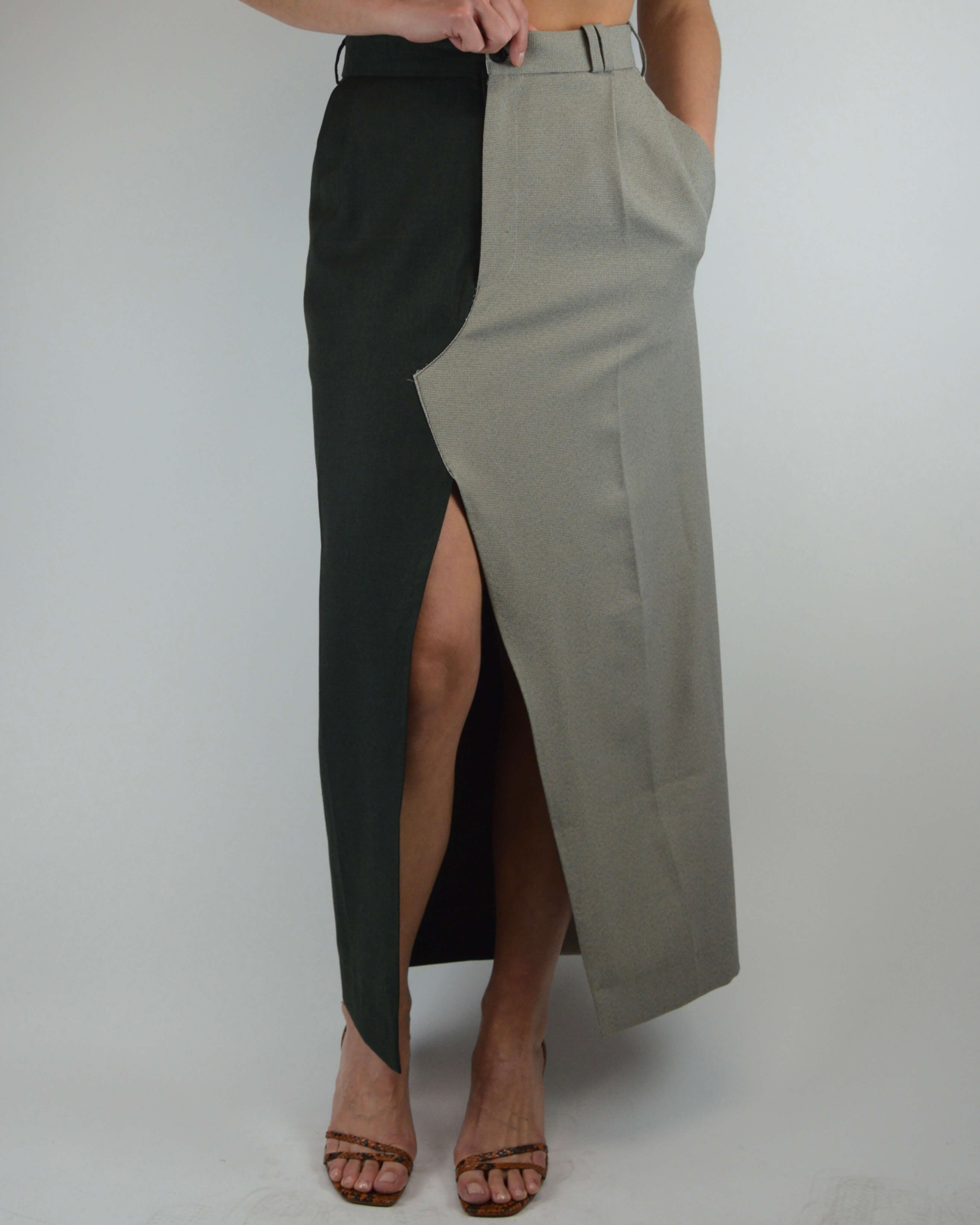DUO Long Skirt - Greenish Two Tones (S)