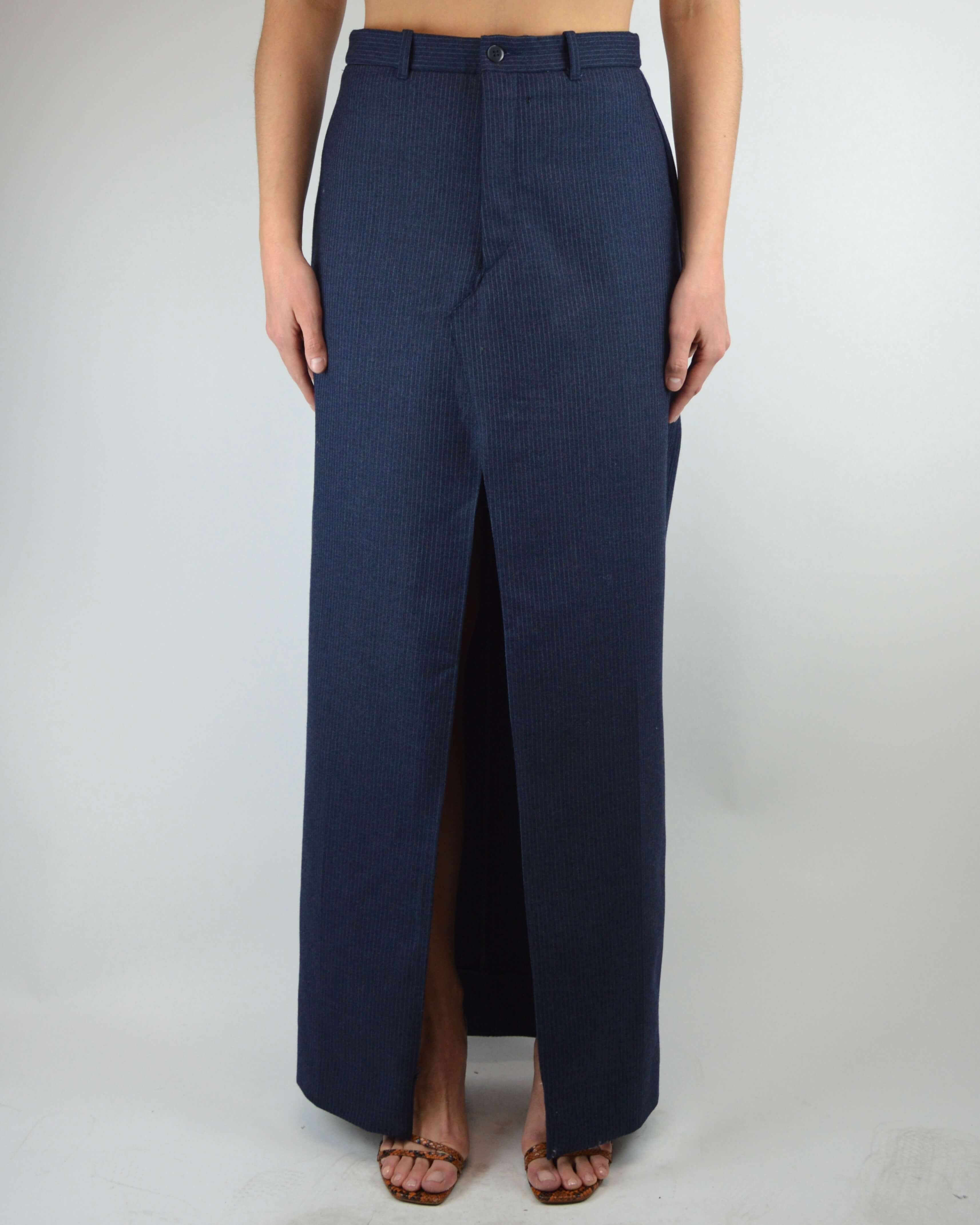 Long Skirt - Blue White Lines Thick (S/M)