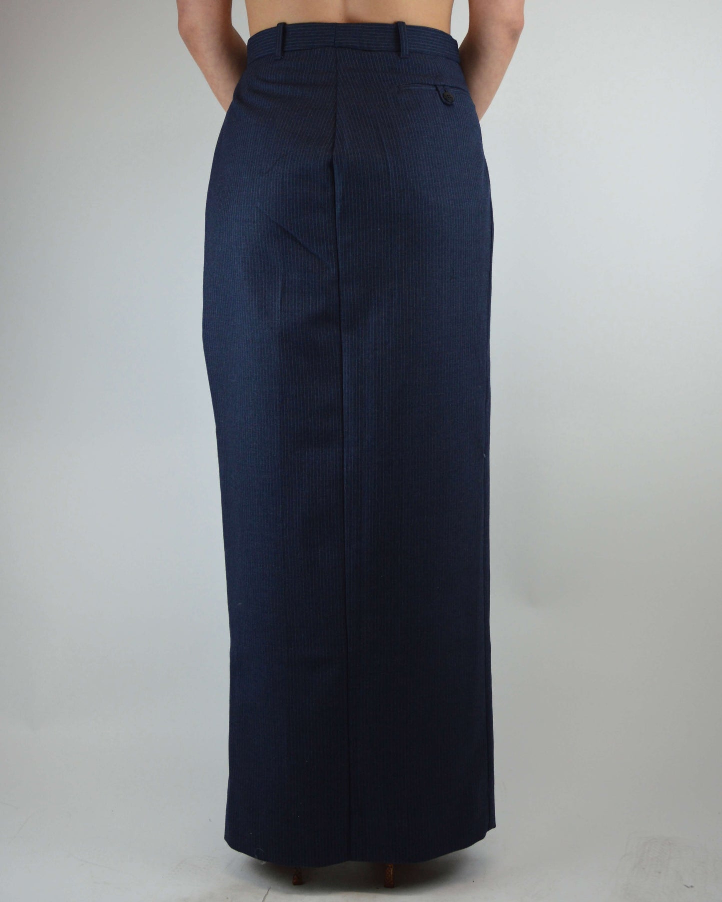 Long Skirt - Blue White Lines Thick (S/M)