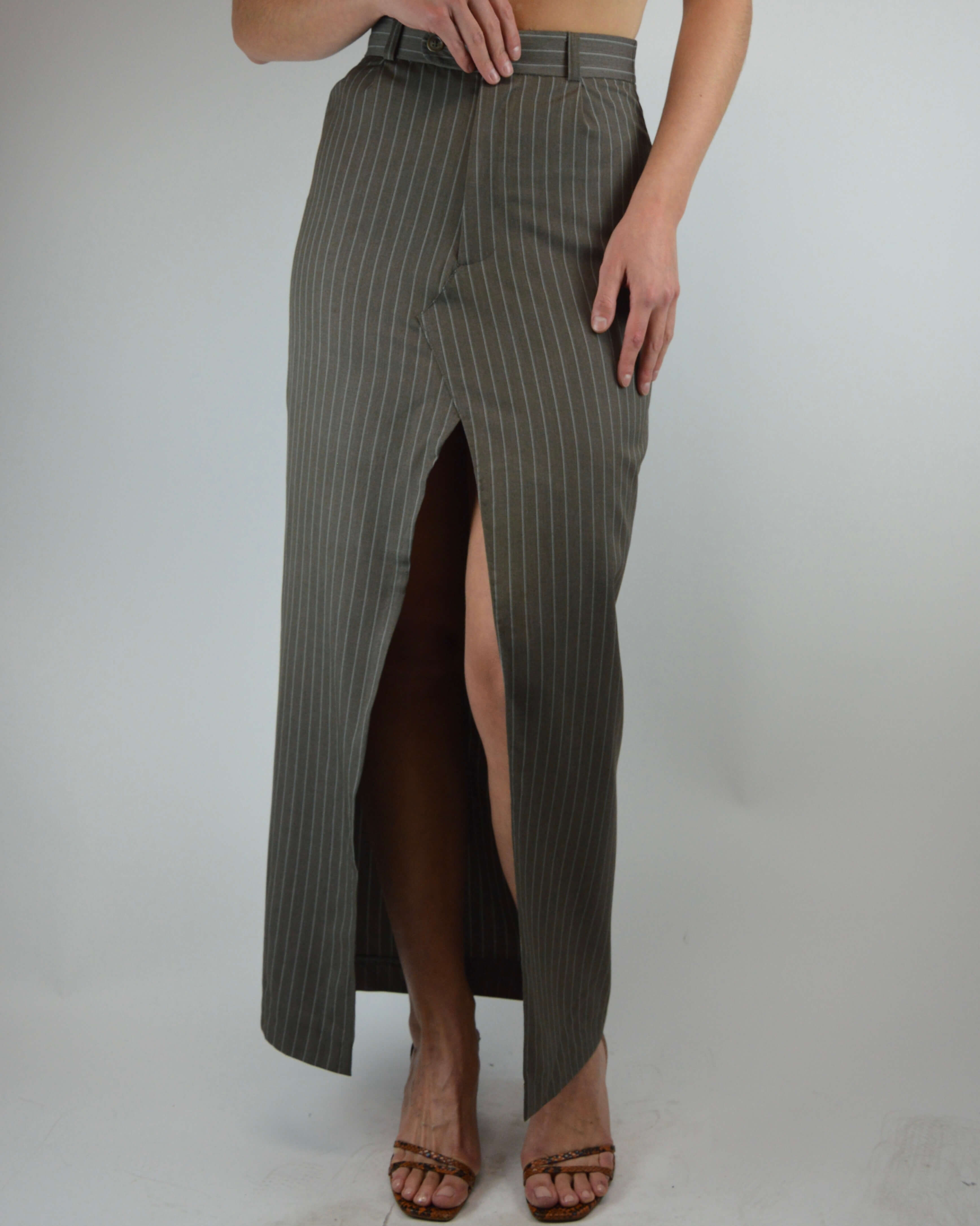 Jupe longue - Beige à fines rayures (XS/S)