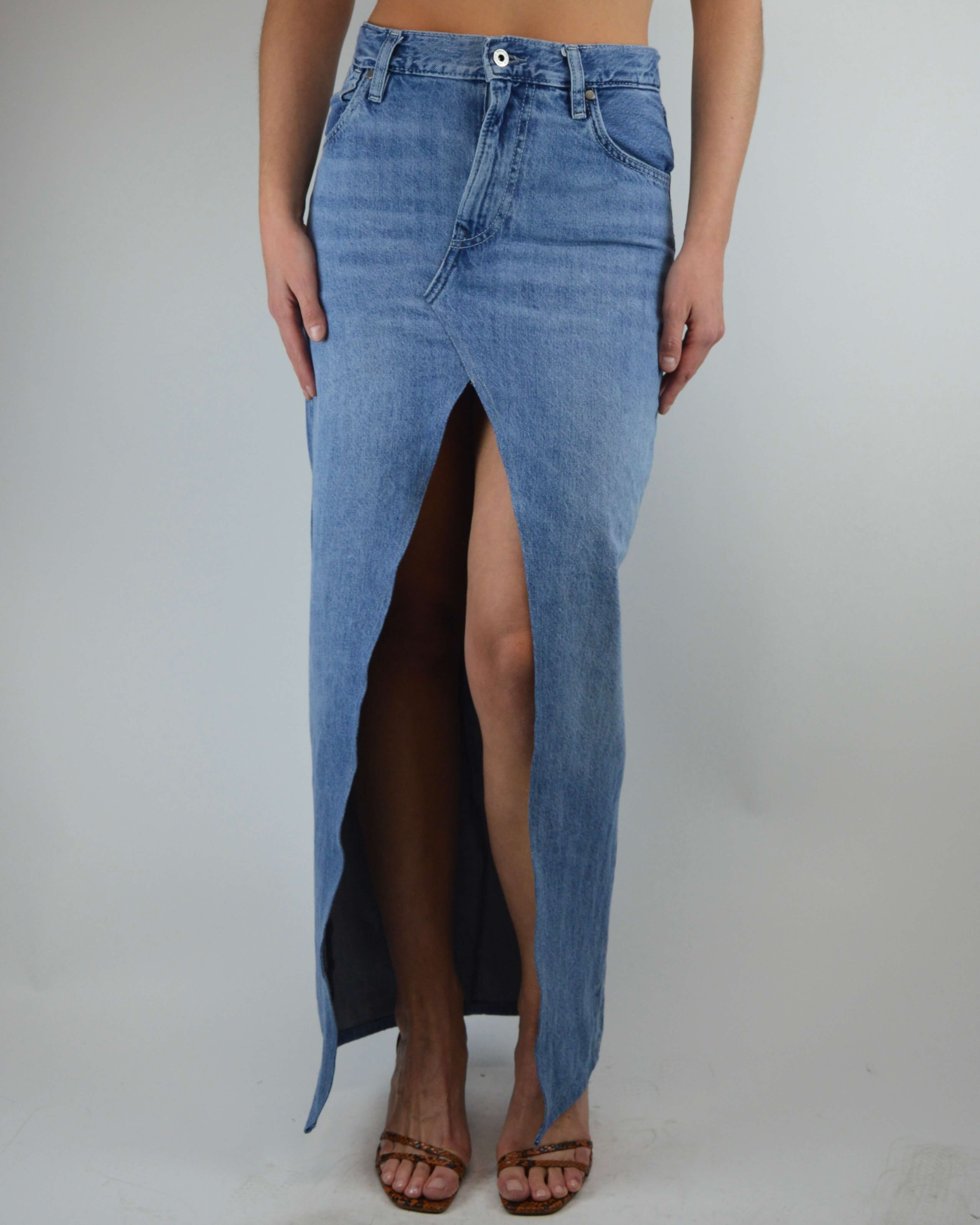 Long Skirt - Vintage Pepe Jeans Light Wash Denim (S/M)
