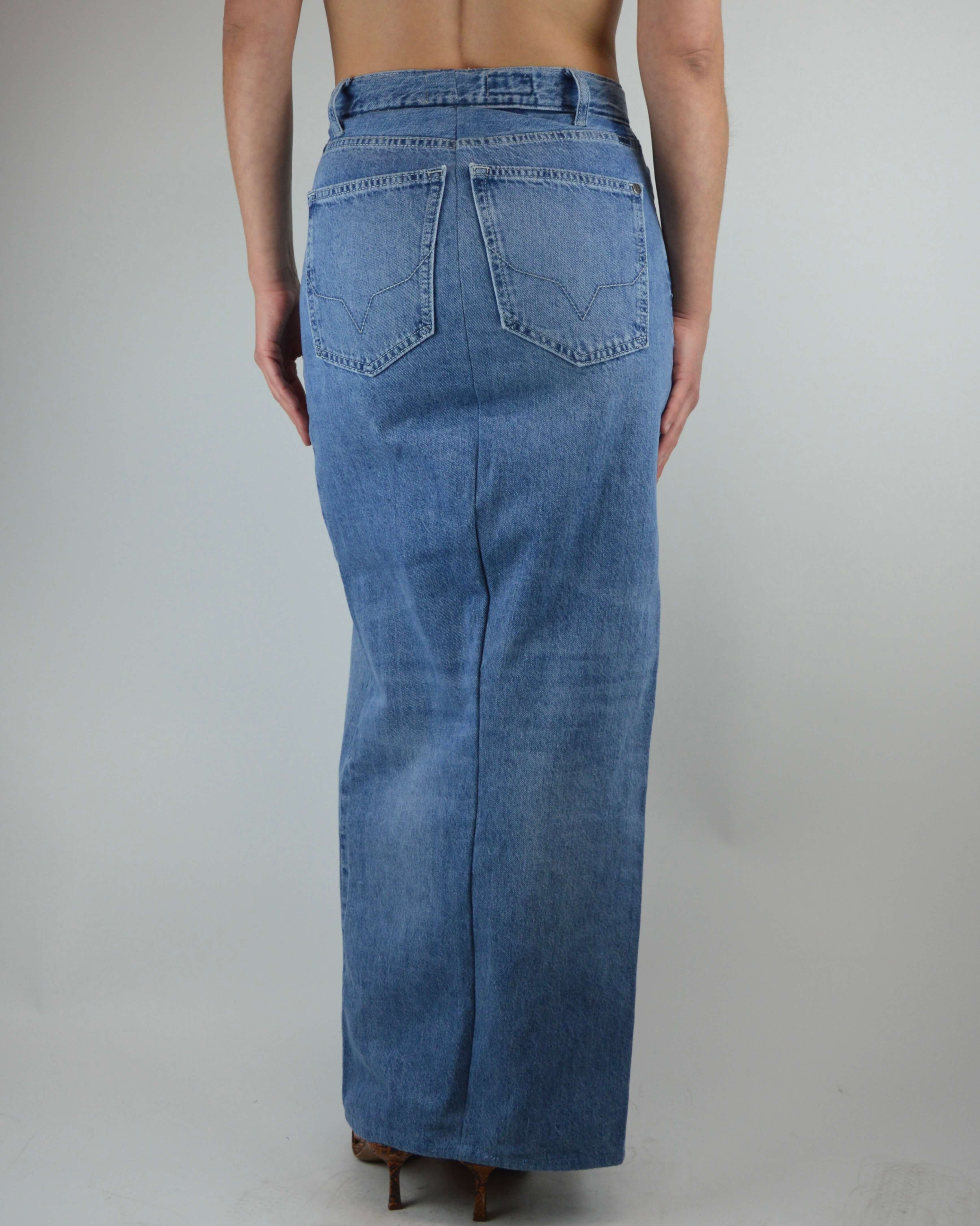 Long Skirt - Vintage Pepe Jeans Light Wash Denim (S/M)