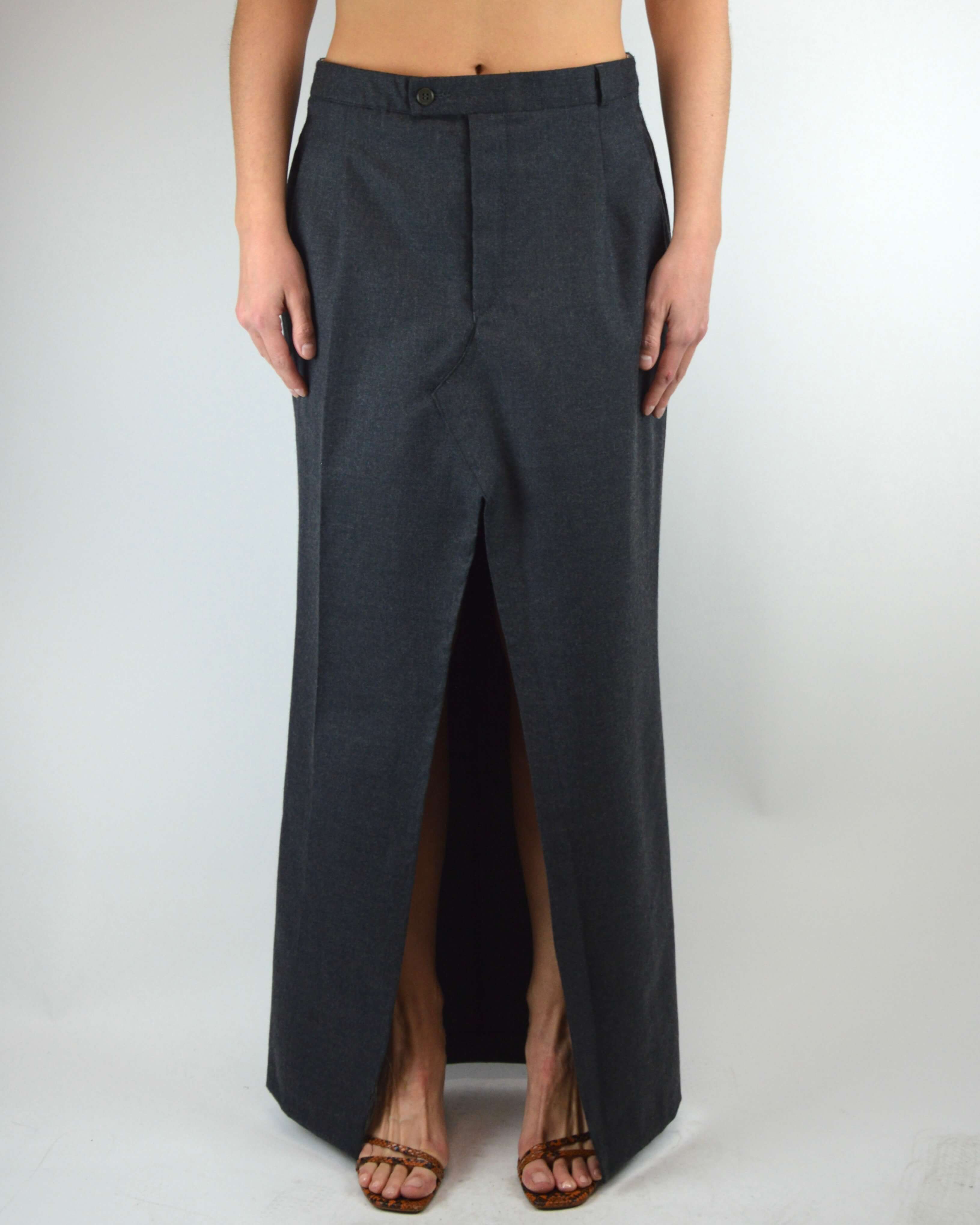 Falda larga - Textura suave gris (L)