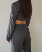 Blaset with trousers - gray blue lines