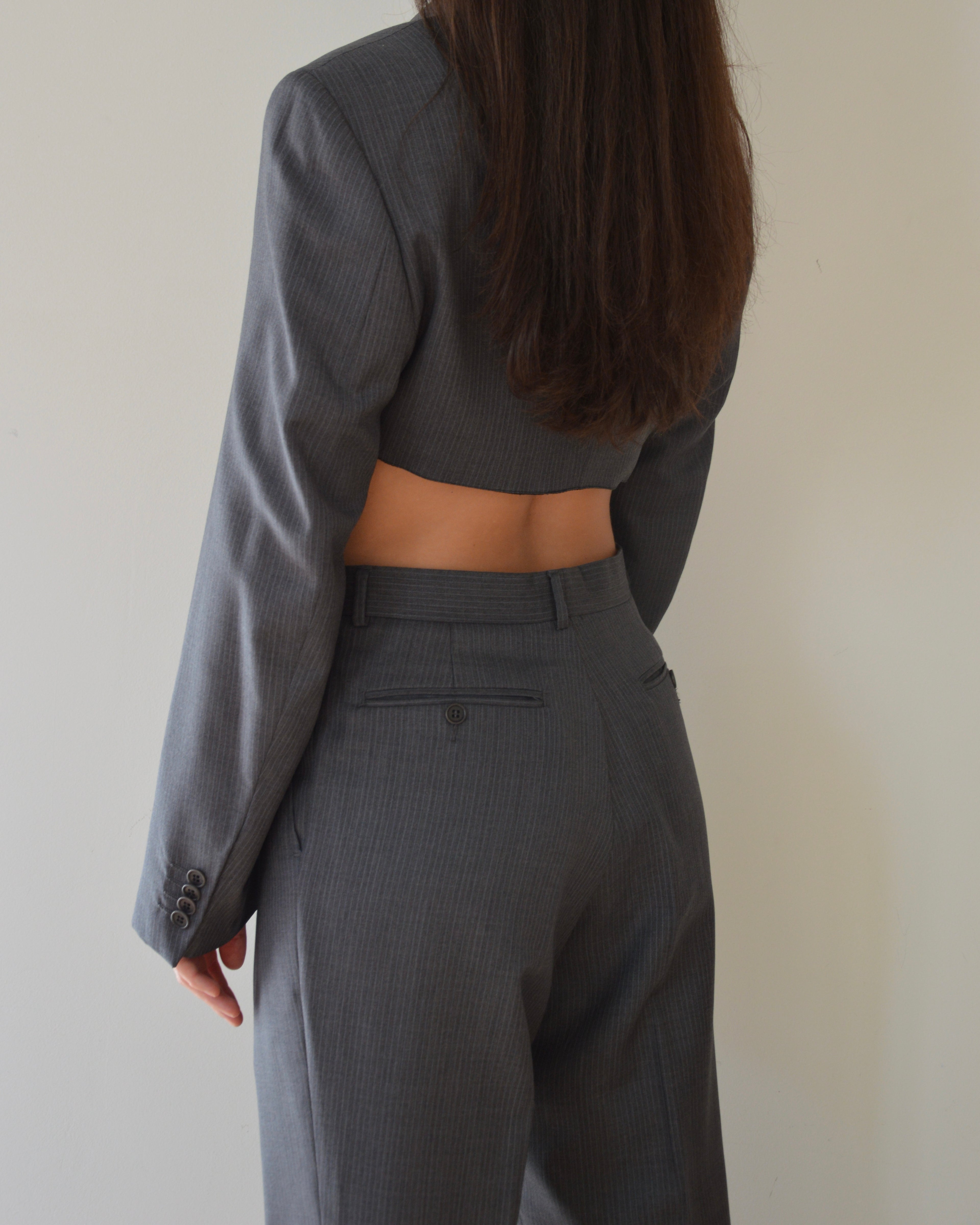 Blaset avec pantalon - lignes gris-bleu