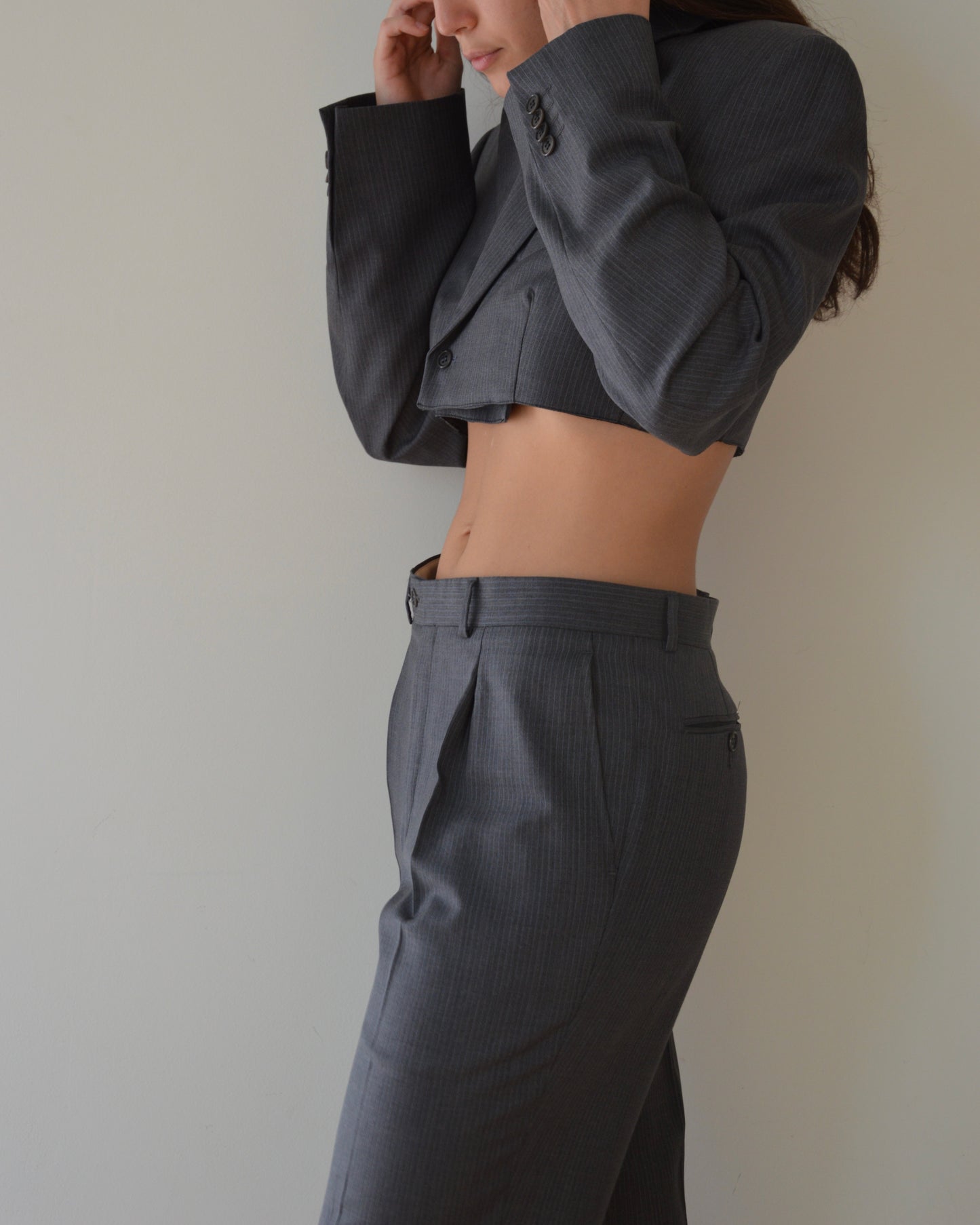 Blaset with trousers - gray blue lines