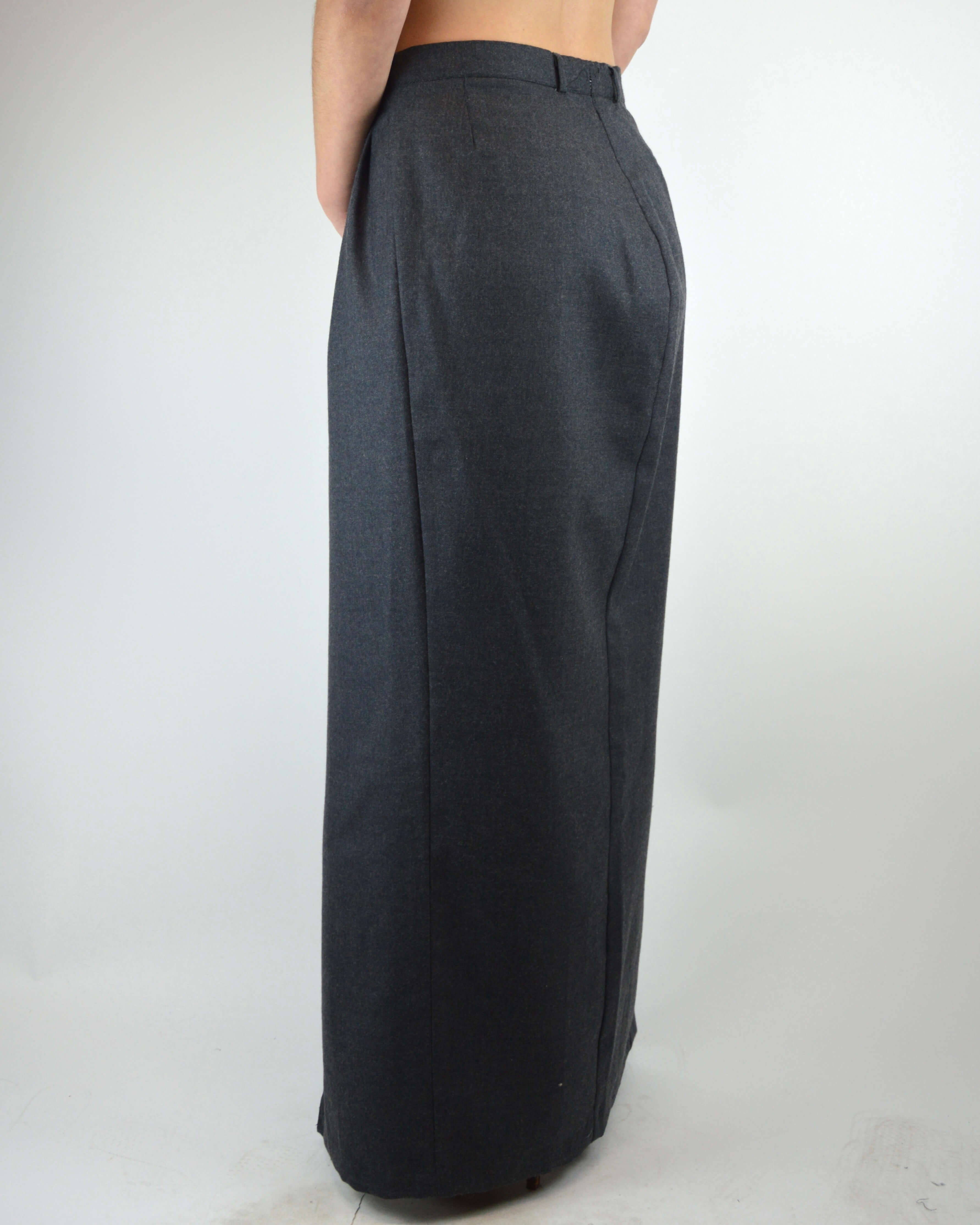 Falda larga - Textura suave gris (L)