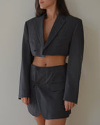 Blaset with trousers - gray blue lines
