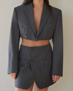 Blaset with trousers - gray blue lines