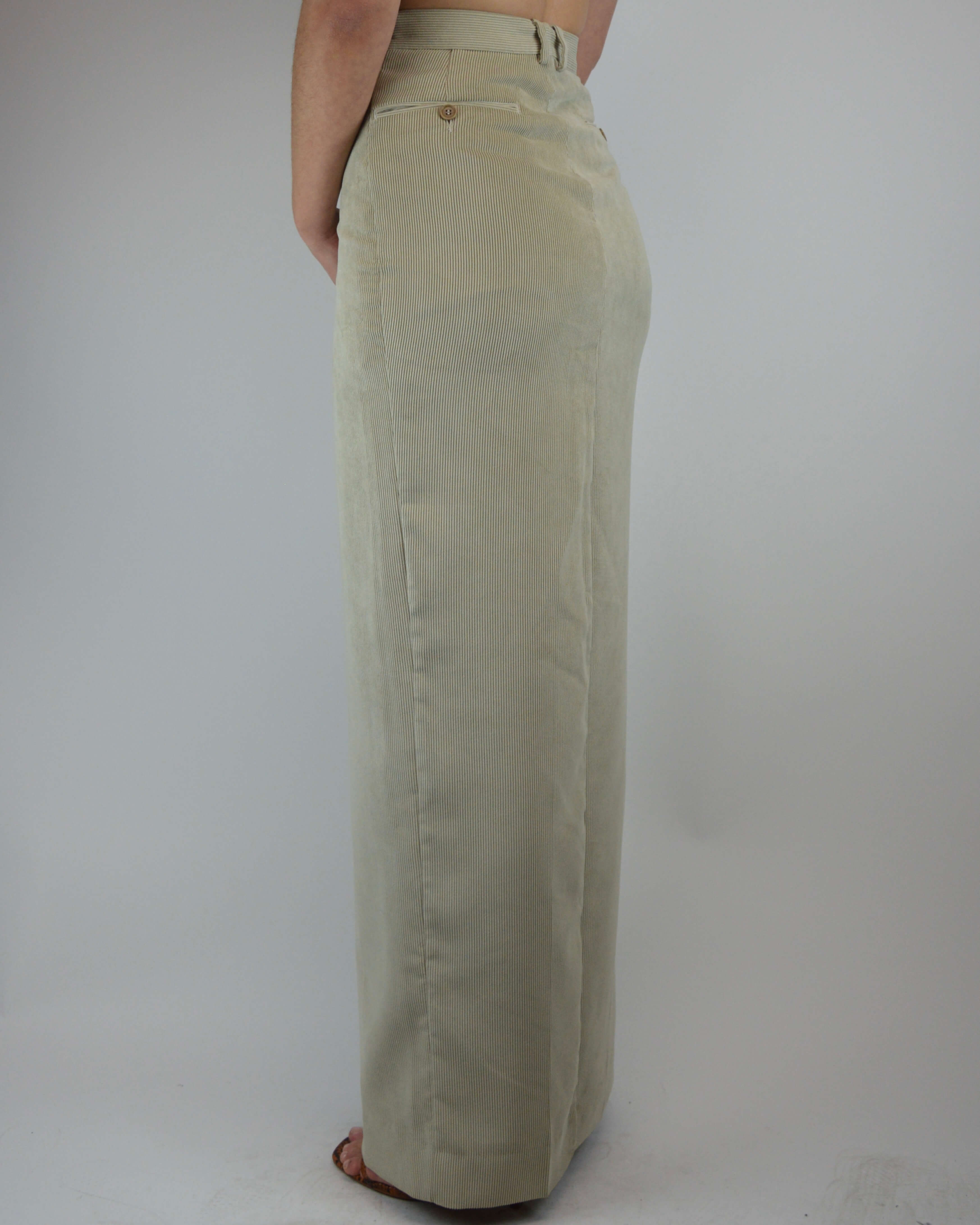 Traje de falda vegano - Pana beige (XS/S)