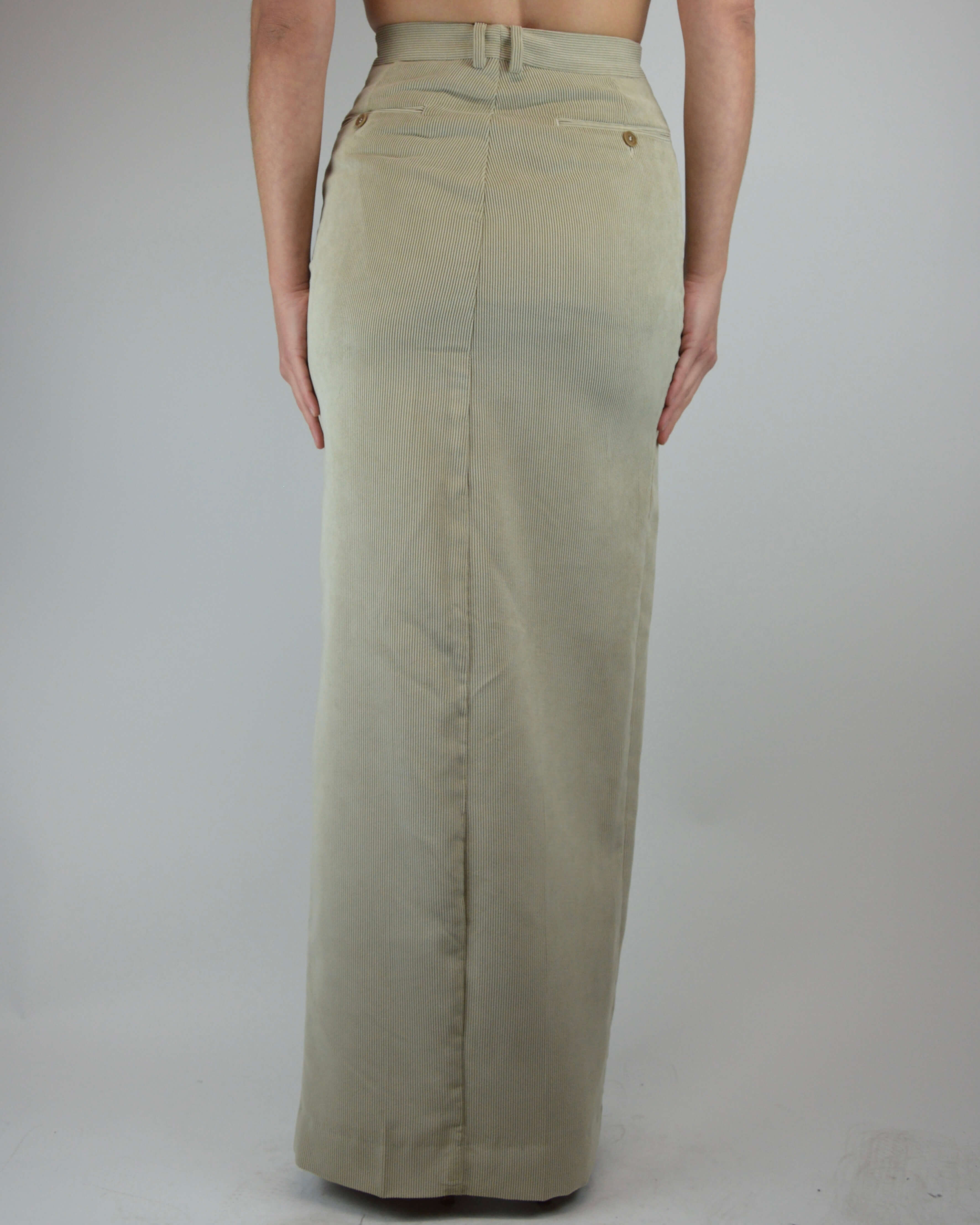 Traje de falda vegano - Pana beige (XS/S)